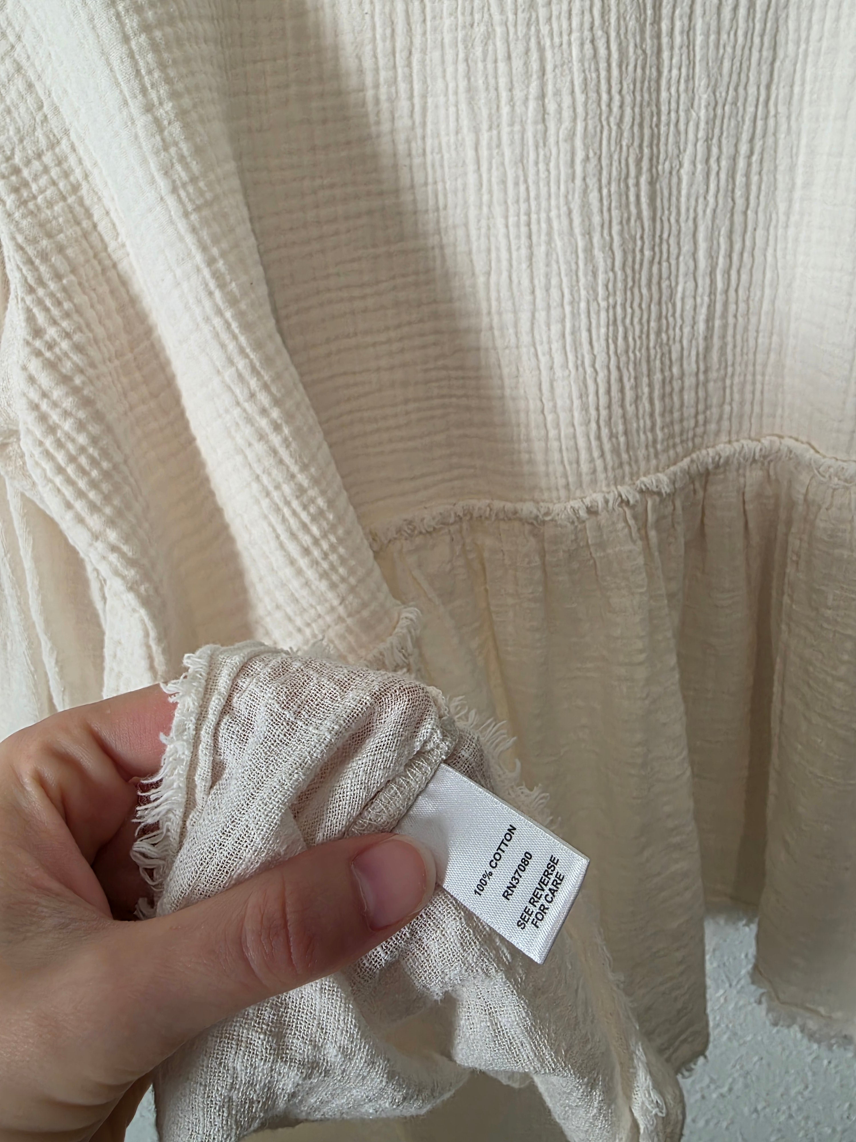 Cotton Gauze Babydoll Top (L)