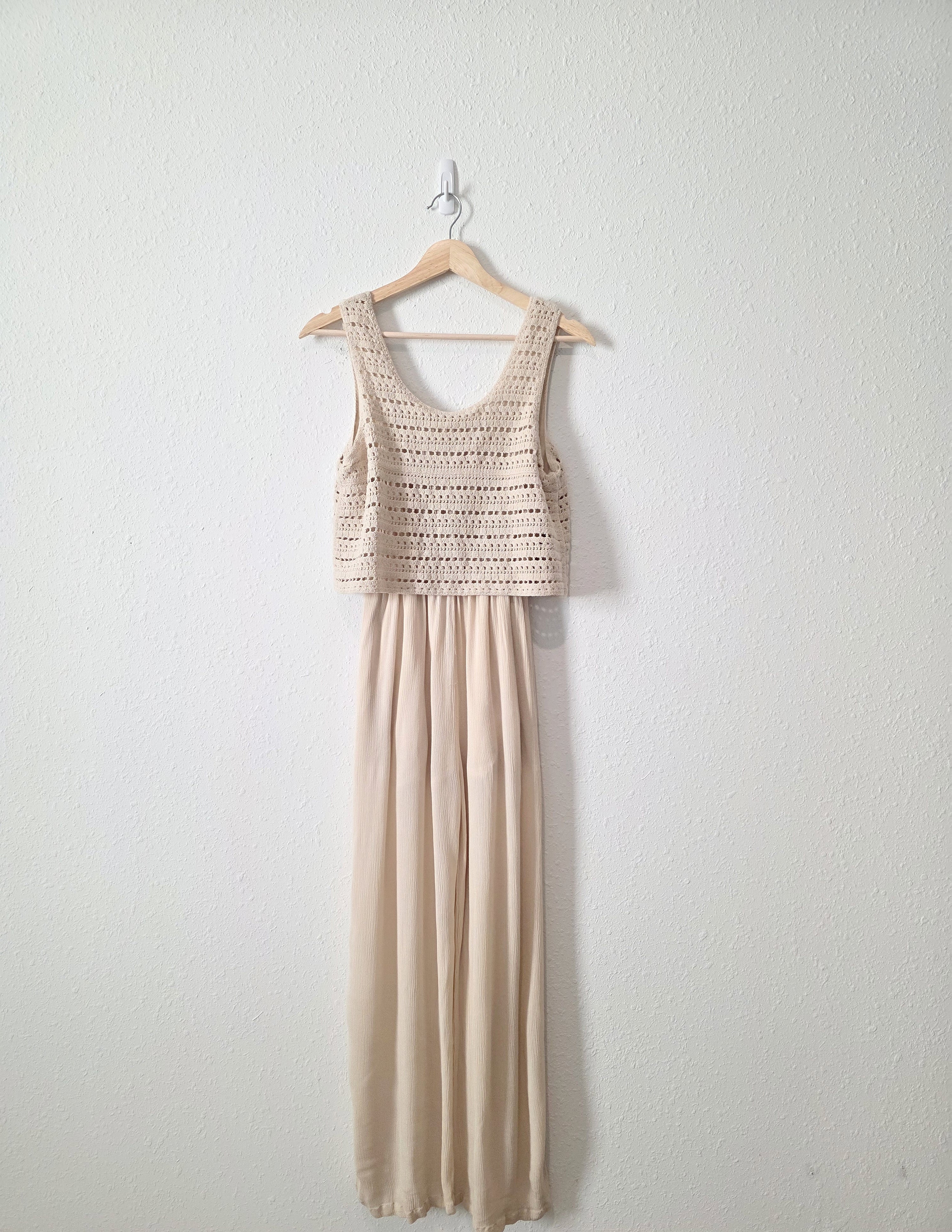 By Together Crochet Wide Leg Jumpsuit (S)