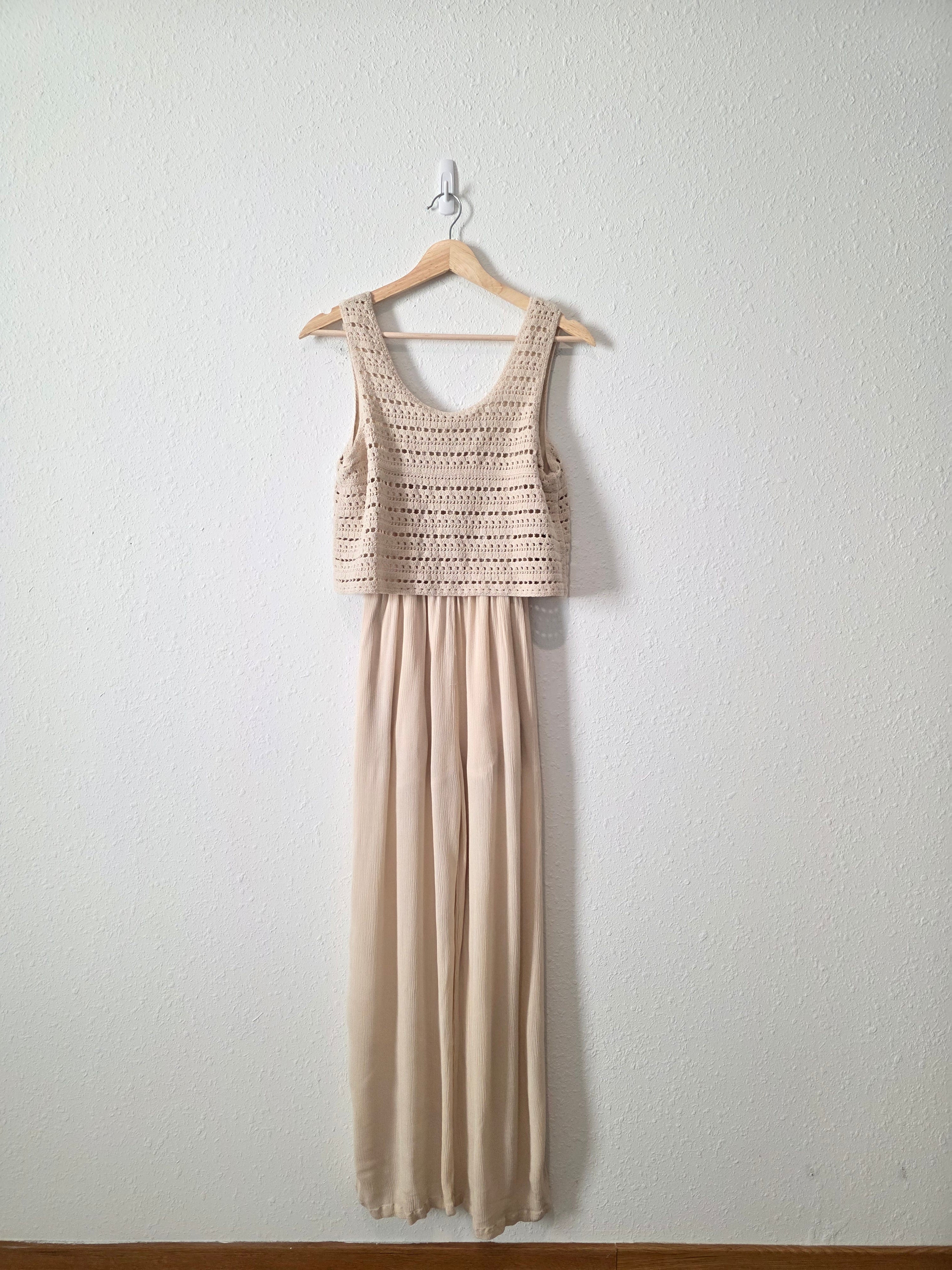 By Together Crochet Wide Leg Jumpsuit (S)