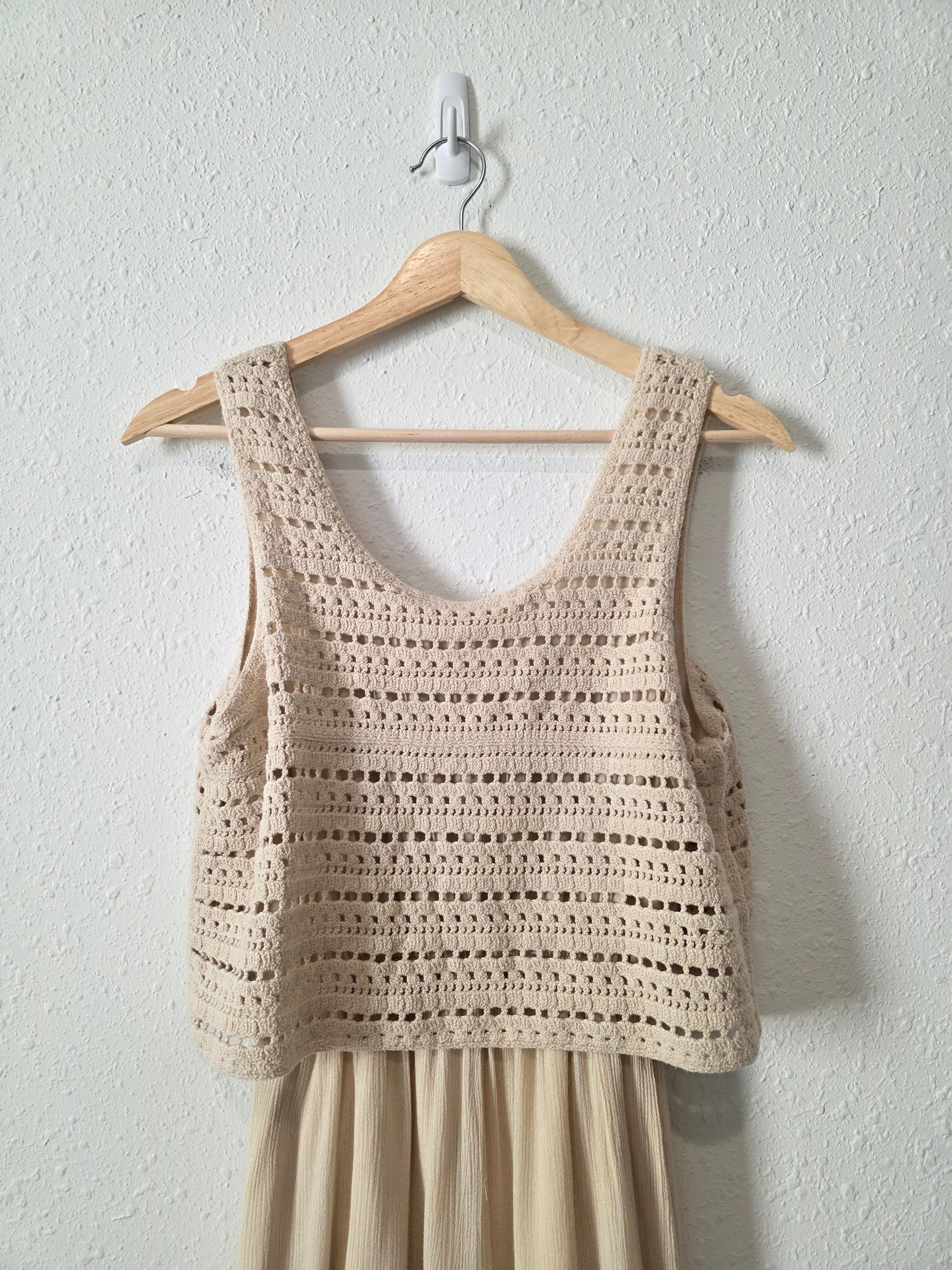 By Together Crochet Wide Leg Jumpsuit (S)