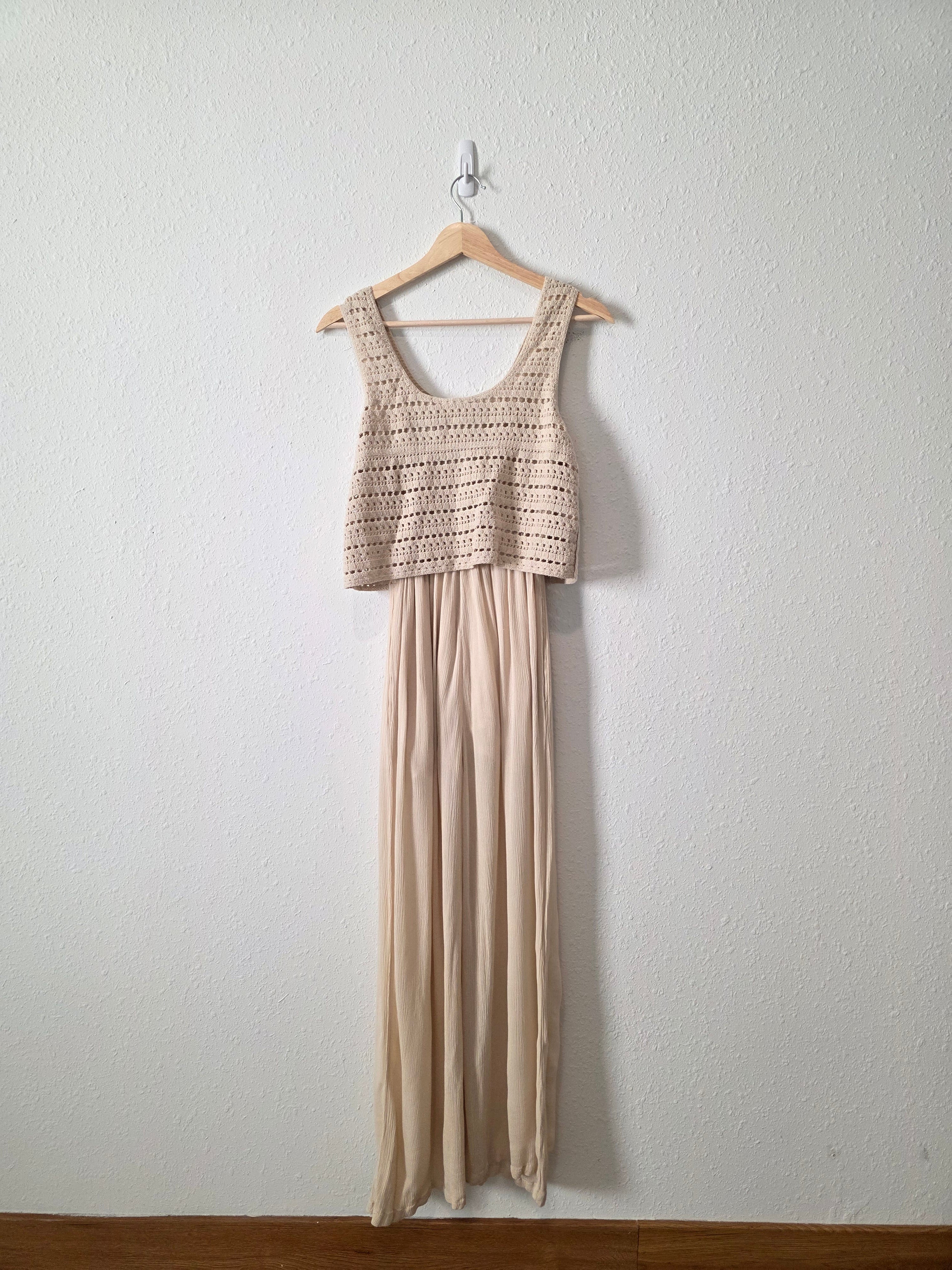 By Together Crochet Wide Leg Jumpsuit (S)
