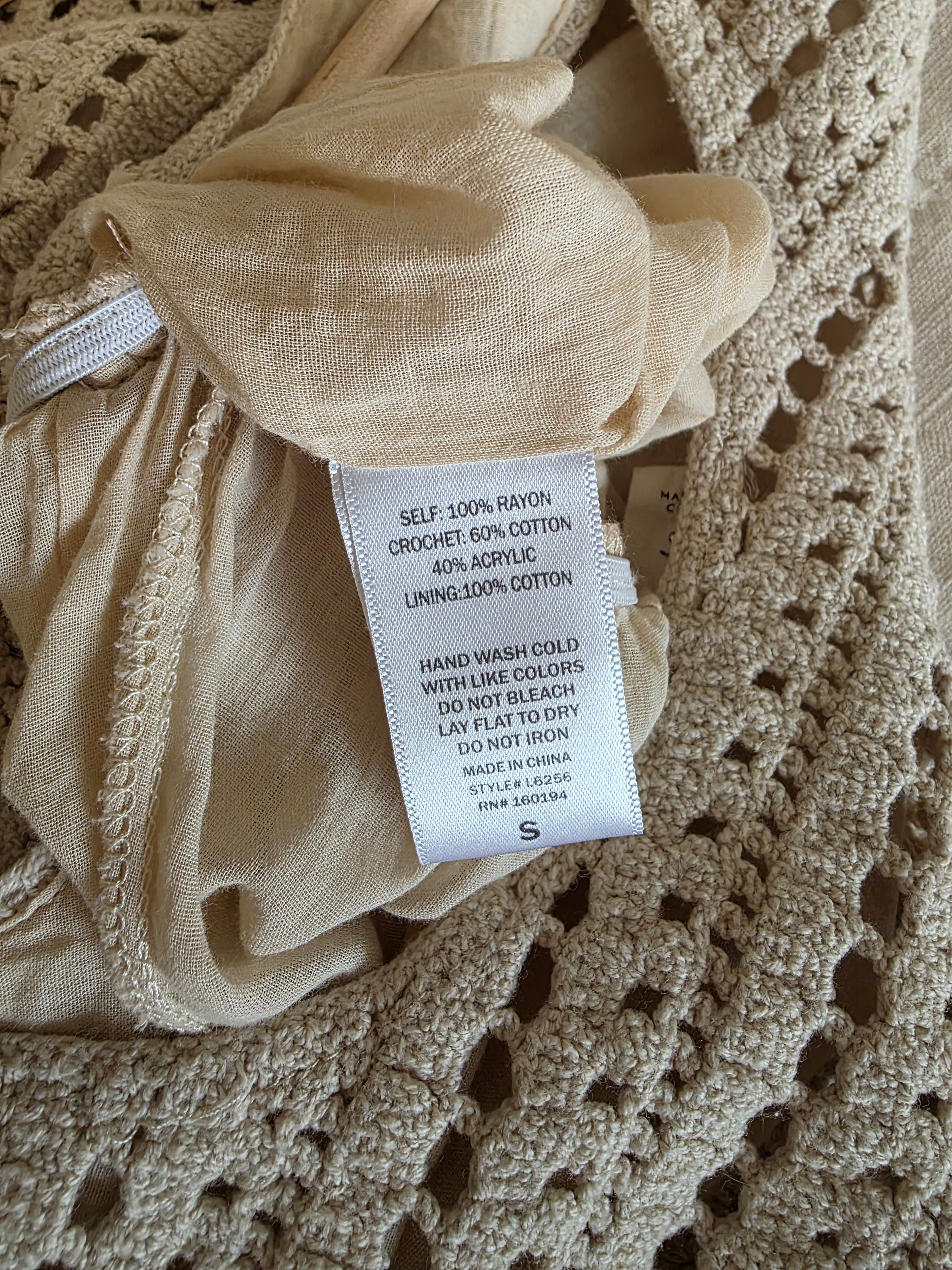 By Together Crochet Wide Leg Jumpsuit (S)