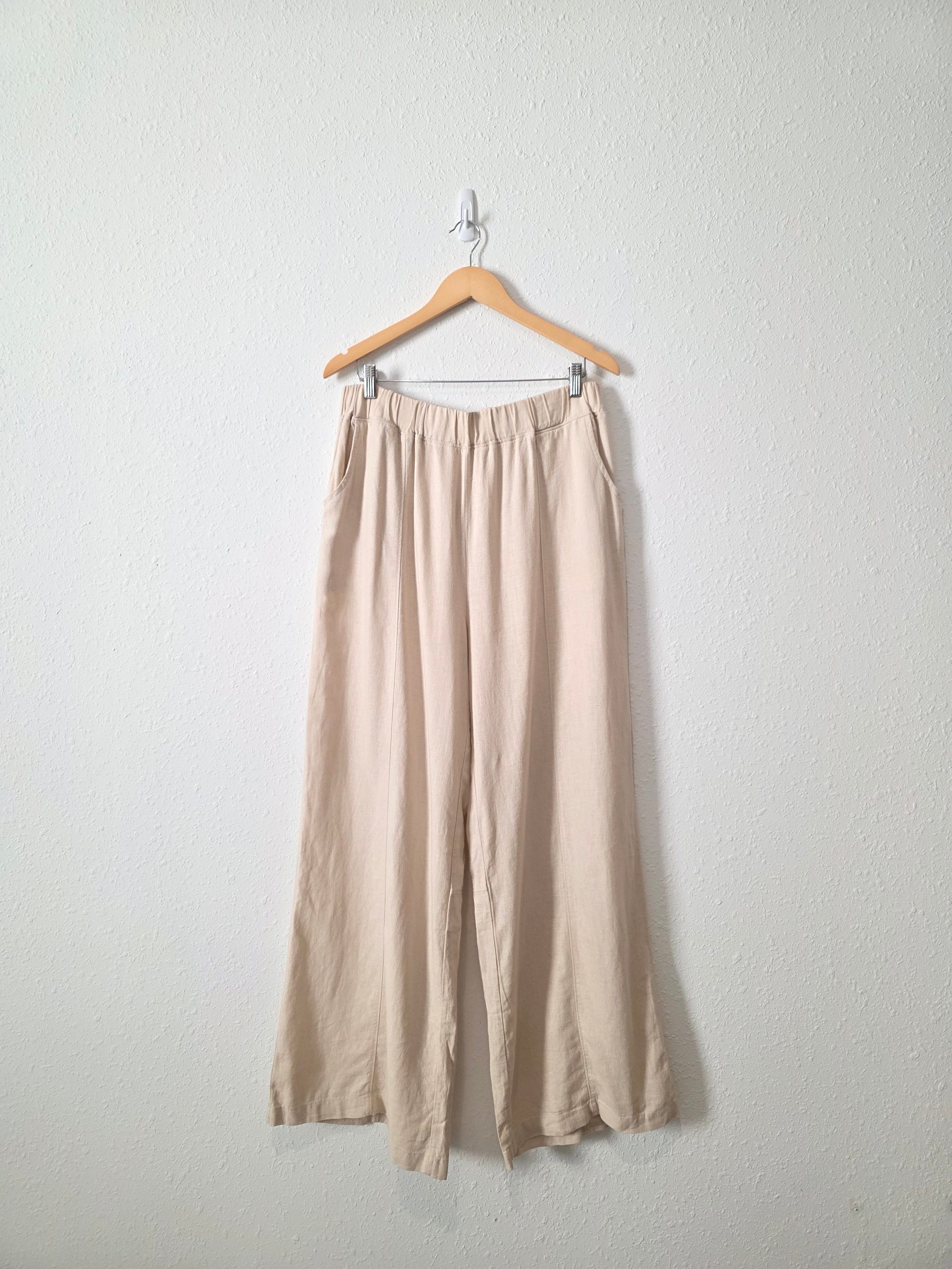 Zenana Linen Blend Wide Leg Pants (XL)