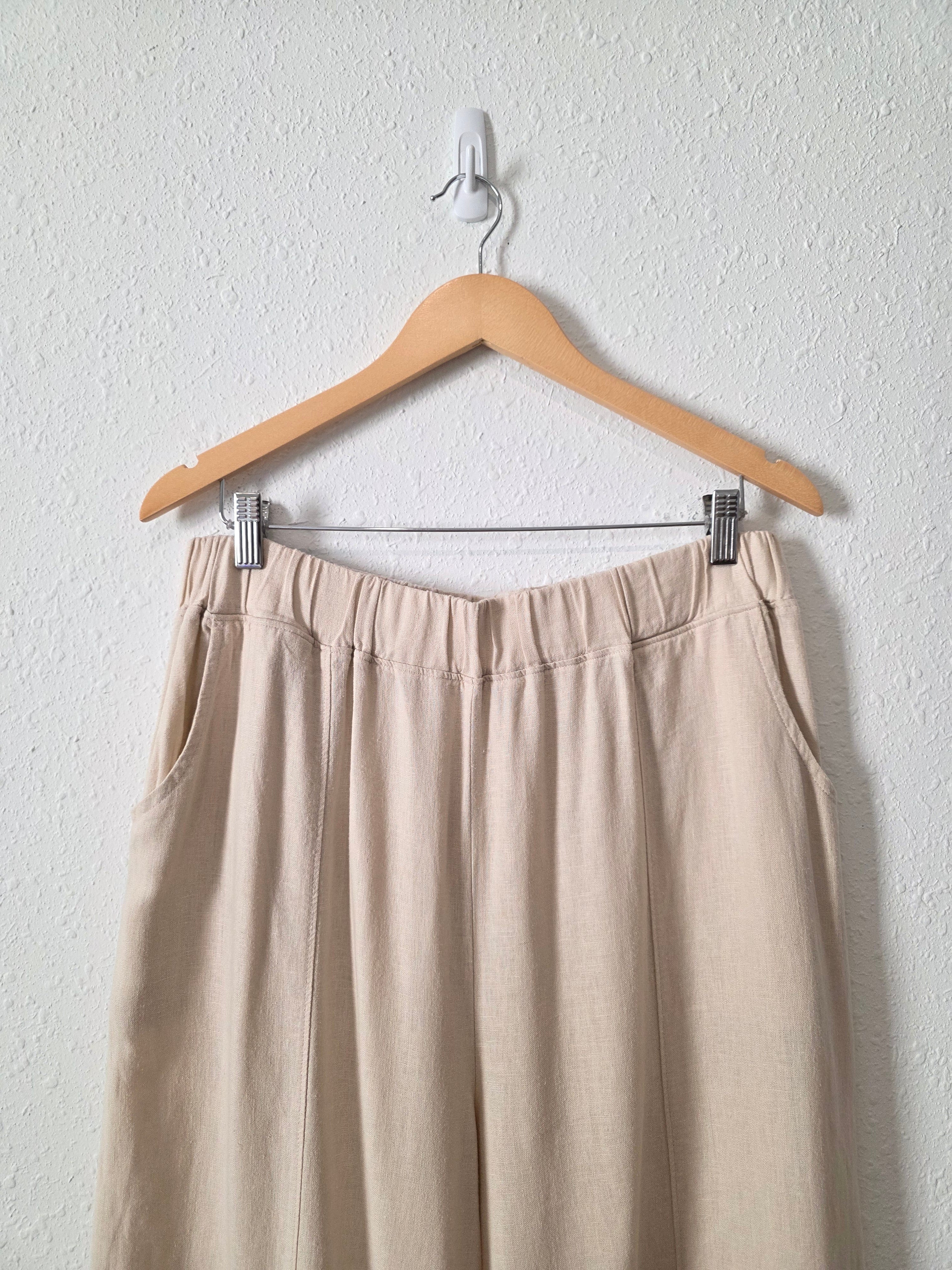Zenana Linen Blend Wide Leg Pants (XL)