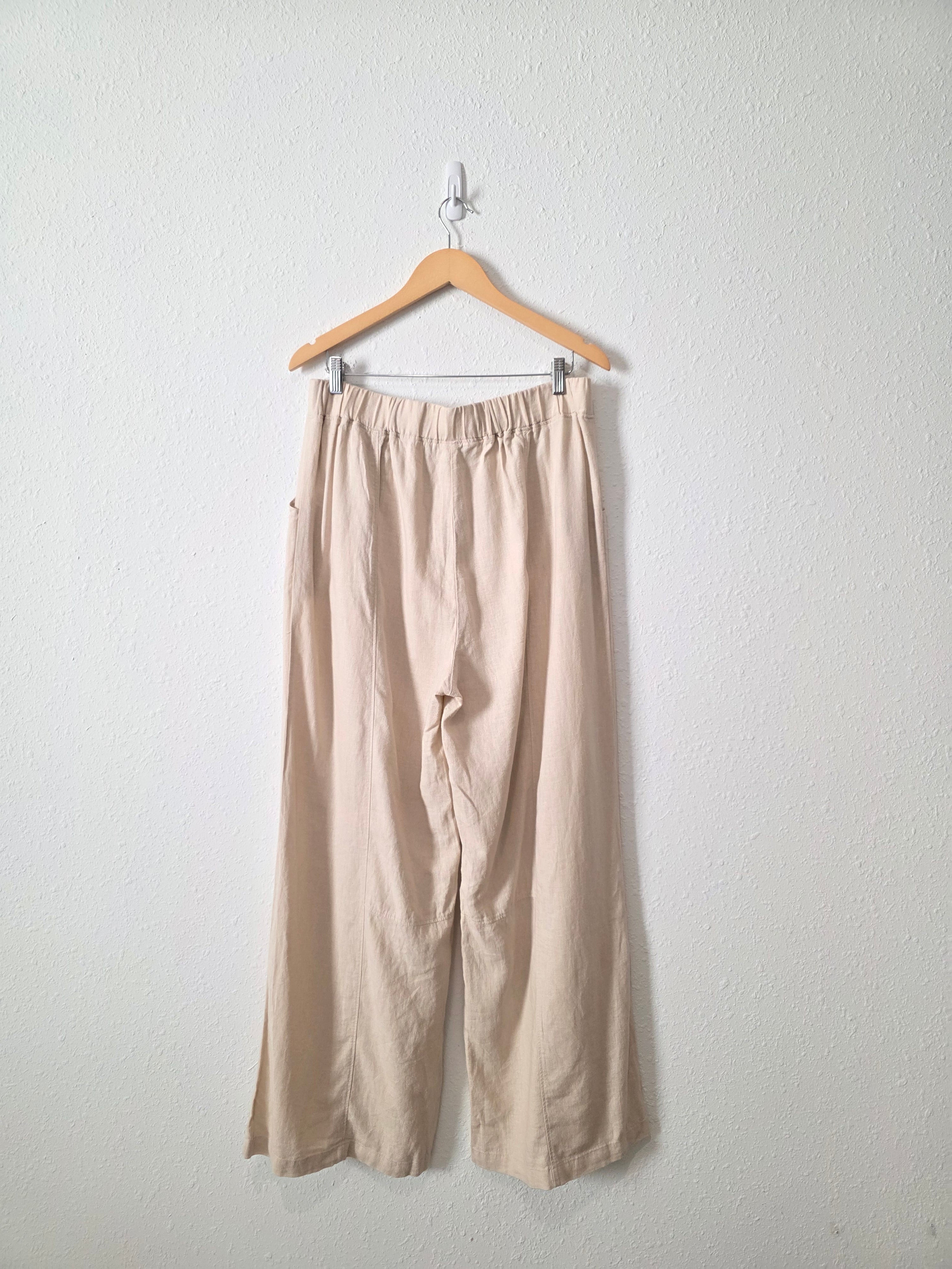 Zenana Linen Blend Wide Leg Pants (XL)