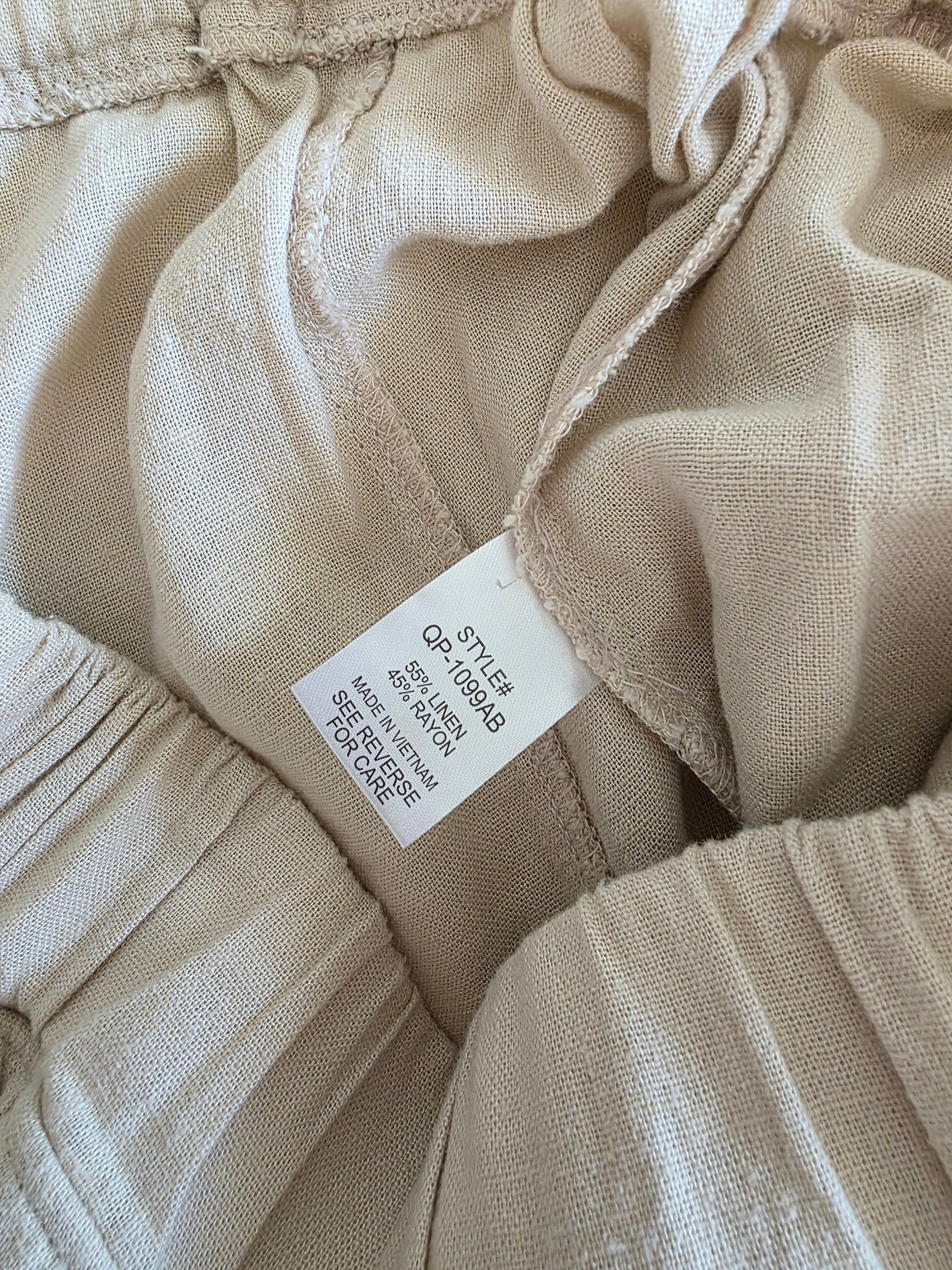 Zenana Linen Blend Wide Leg Pants (XL)