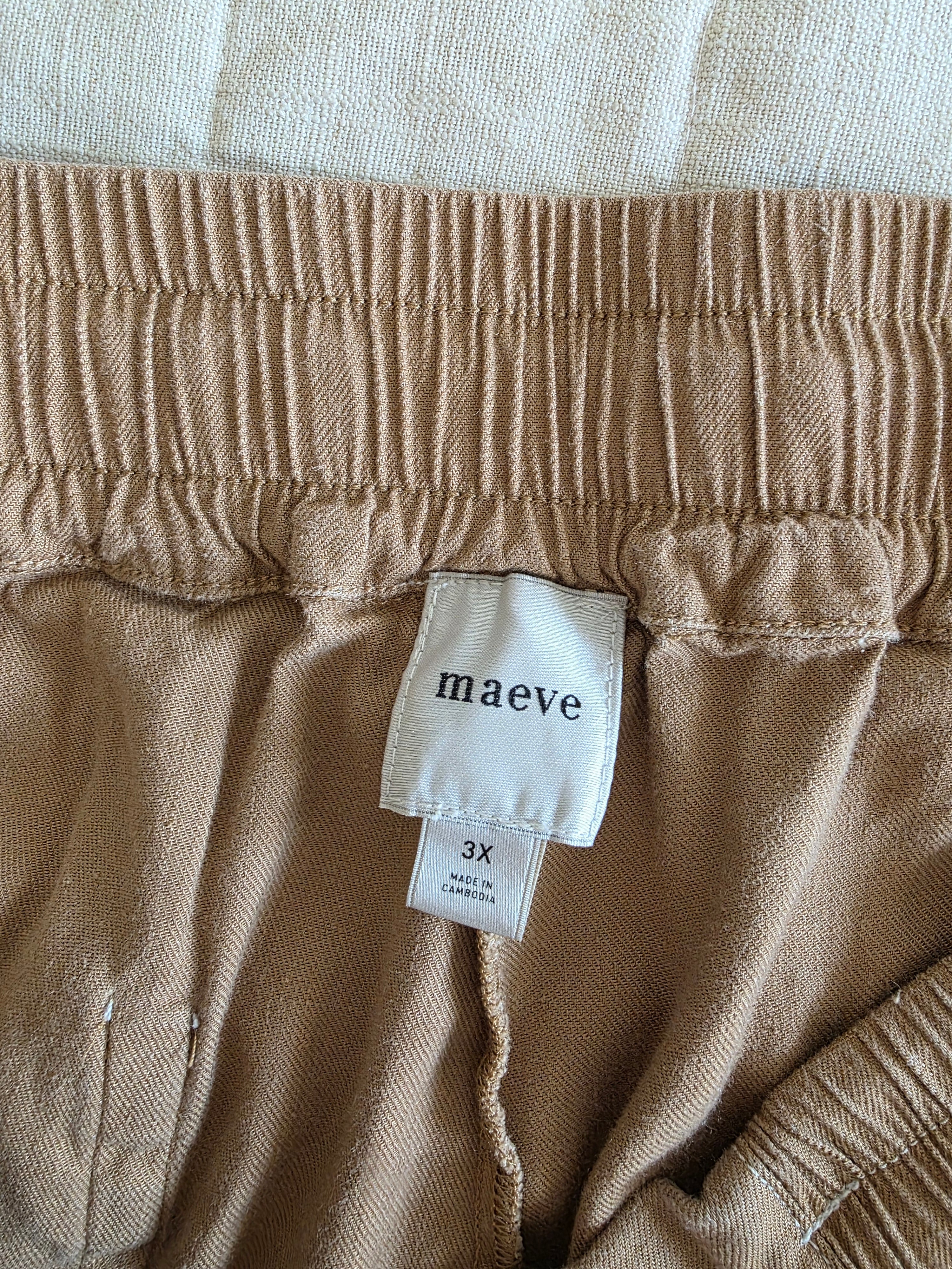 Anthropologie Wide Leg Linen Pants (3X)