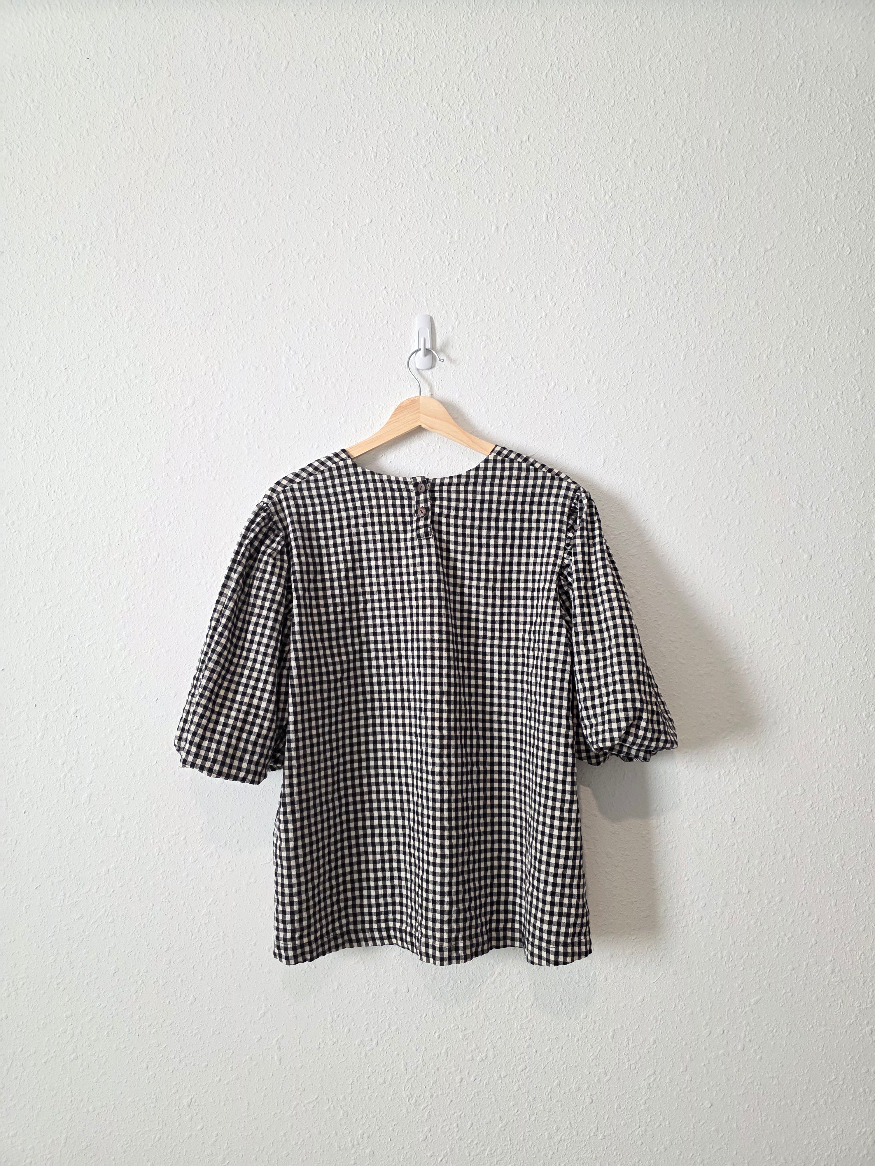 Gingham Puff Sleeve Top (XL)