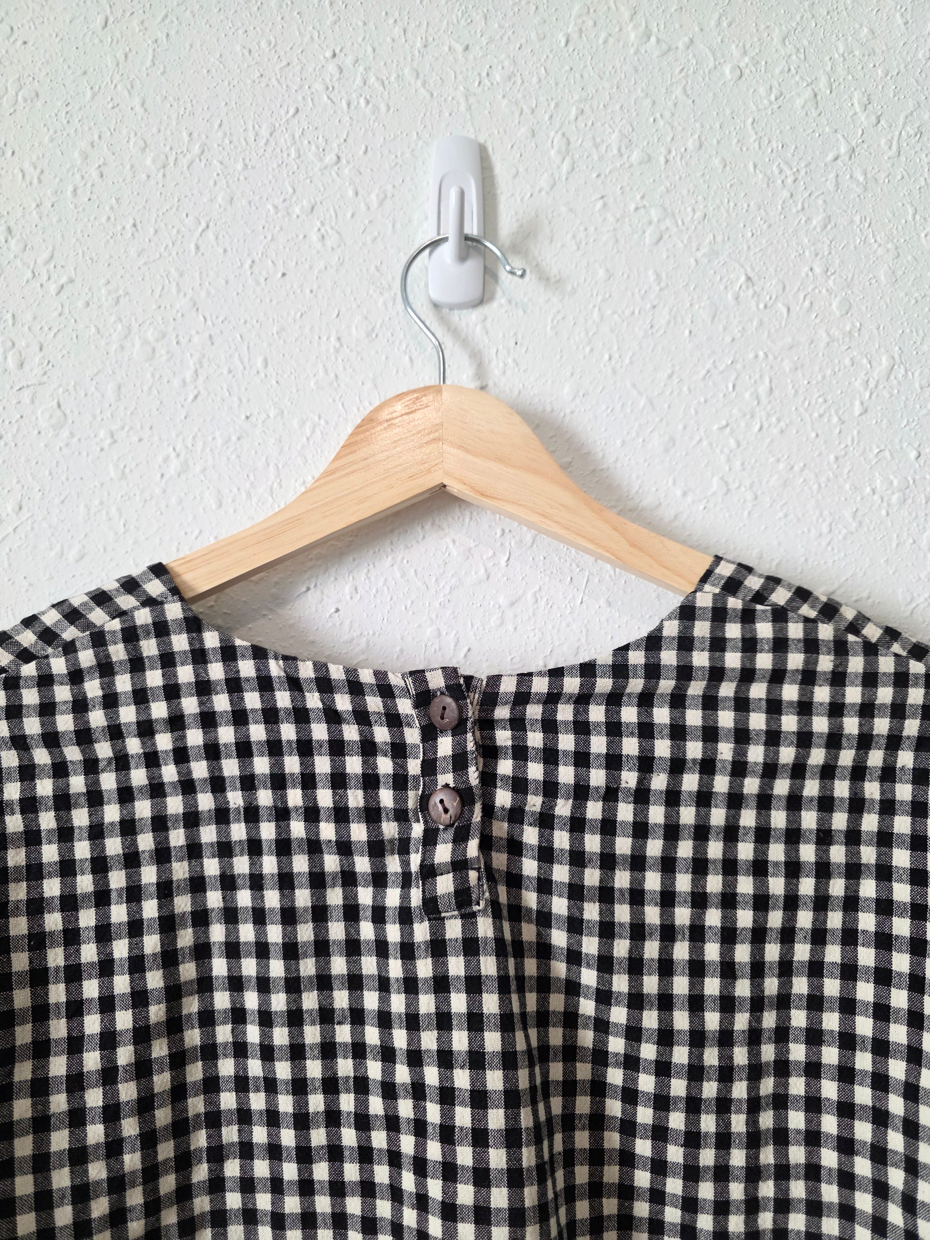 Gingham Puff Sleeve Top (XL)