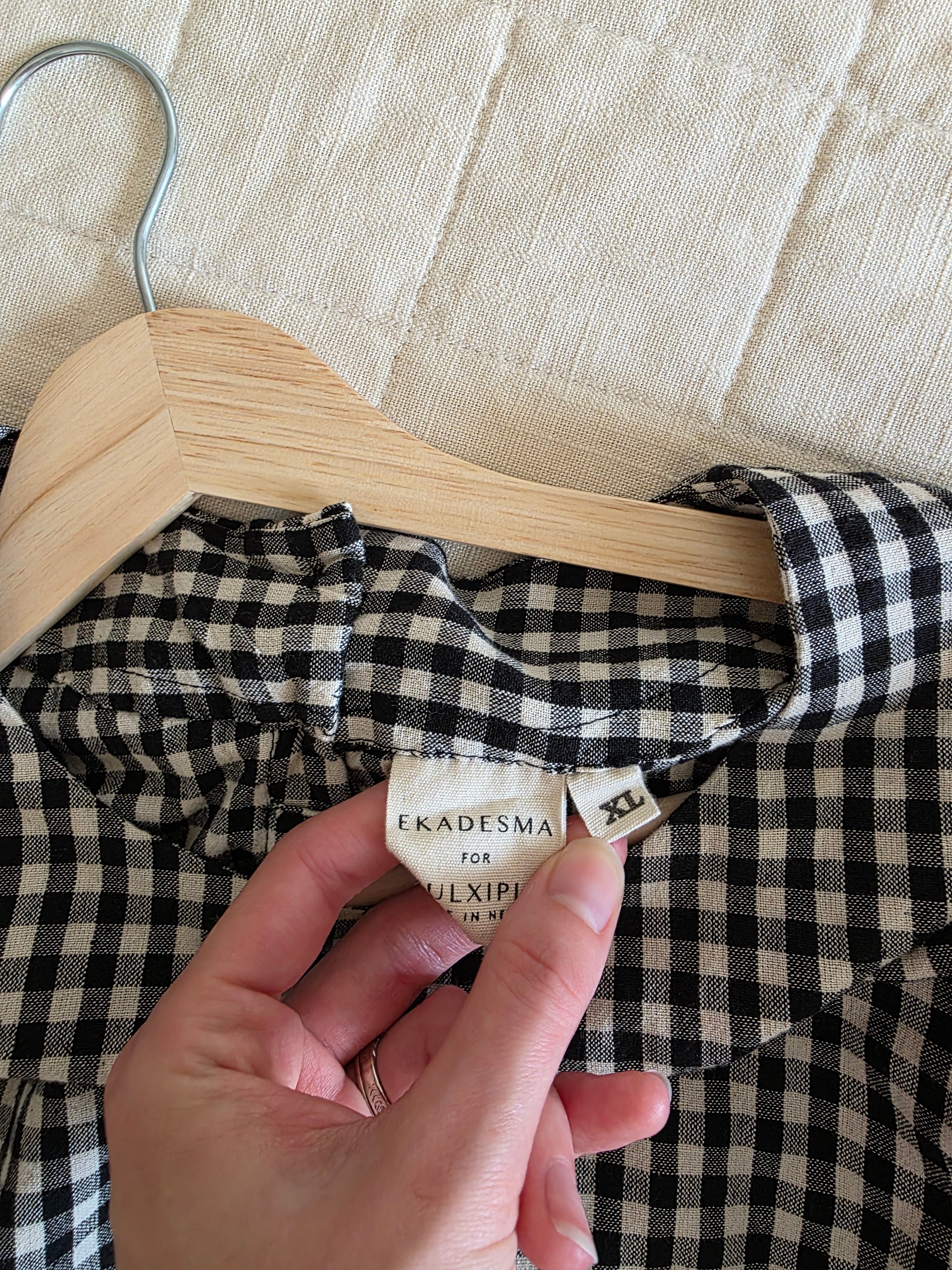 Gingham Puff Sleeve Top (XL)
