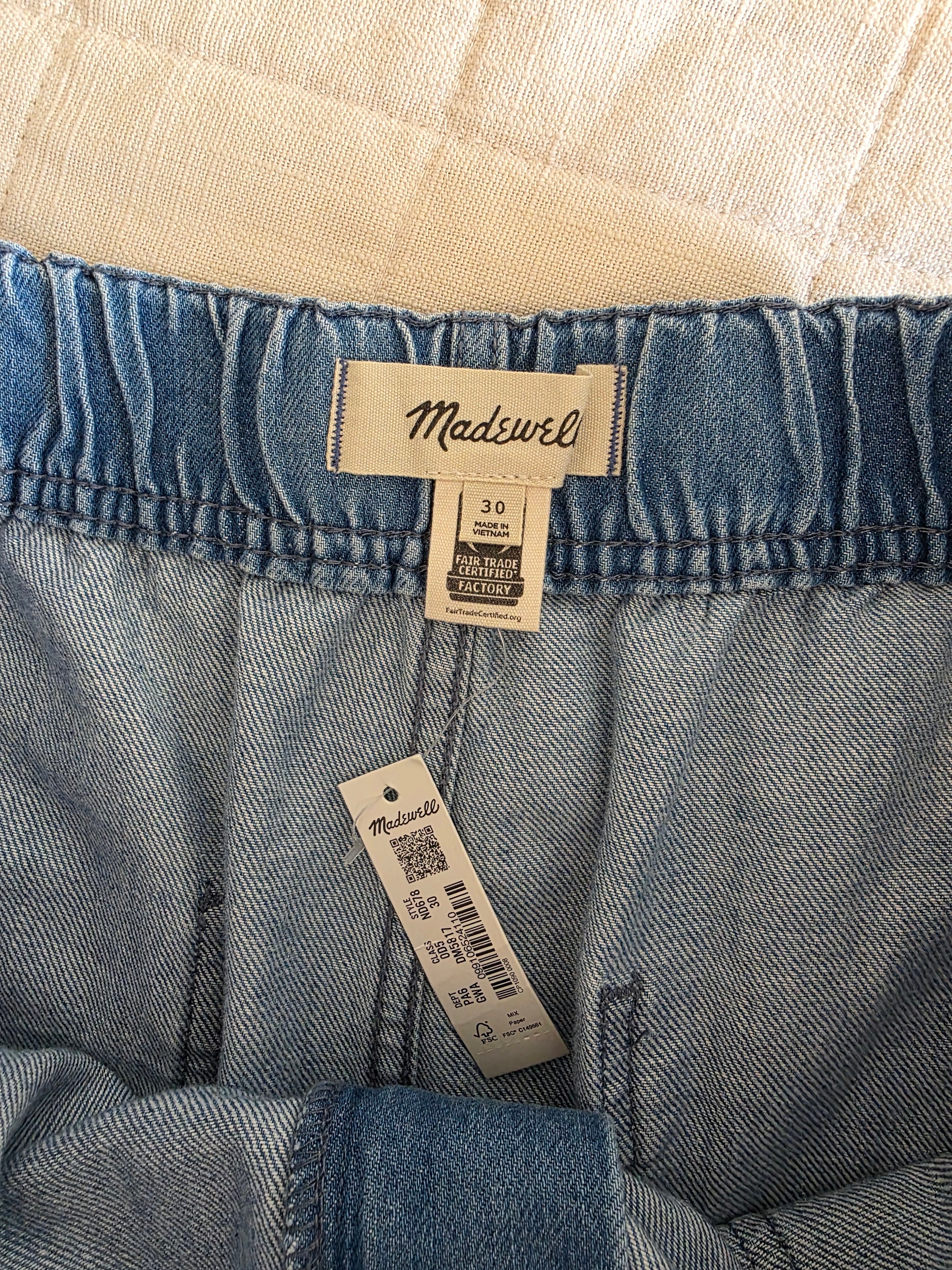 NEW Madewell Denim Pull On Shorts (30)