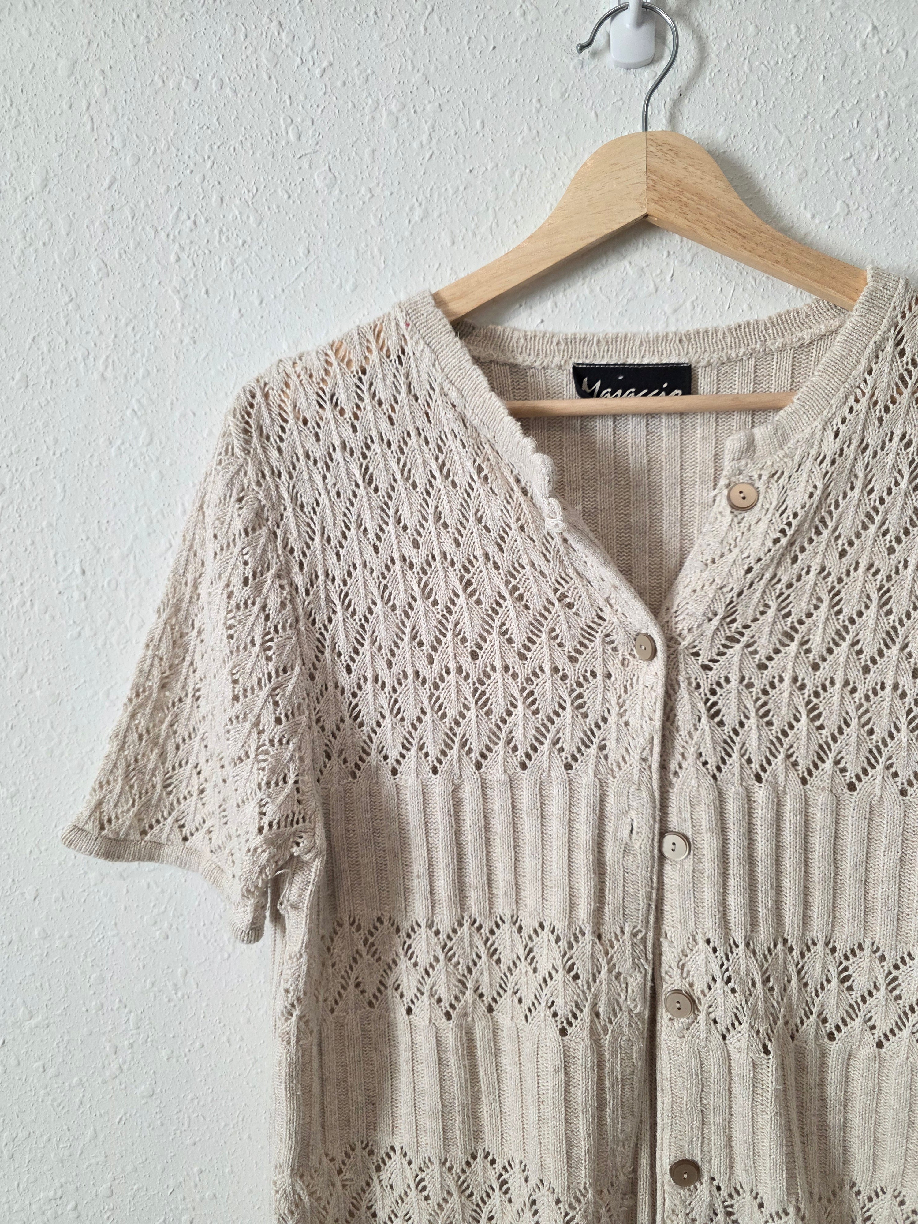 Vintage Crochet Button Up Top (L)