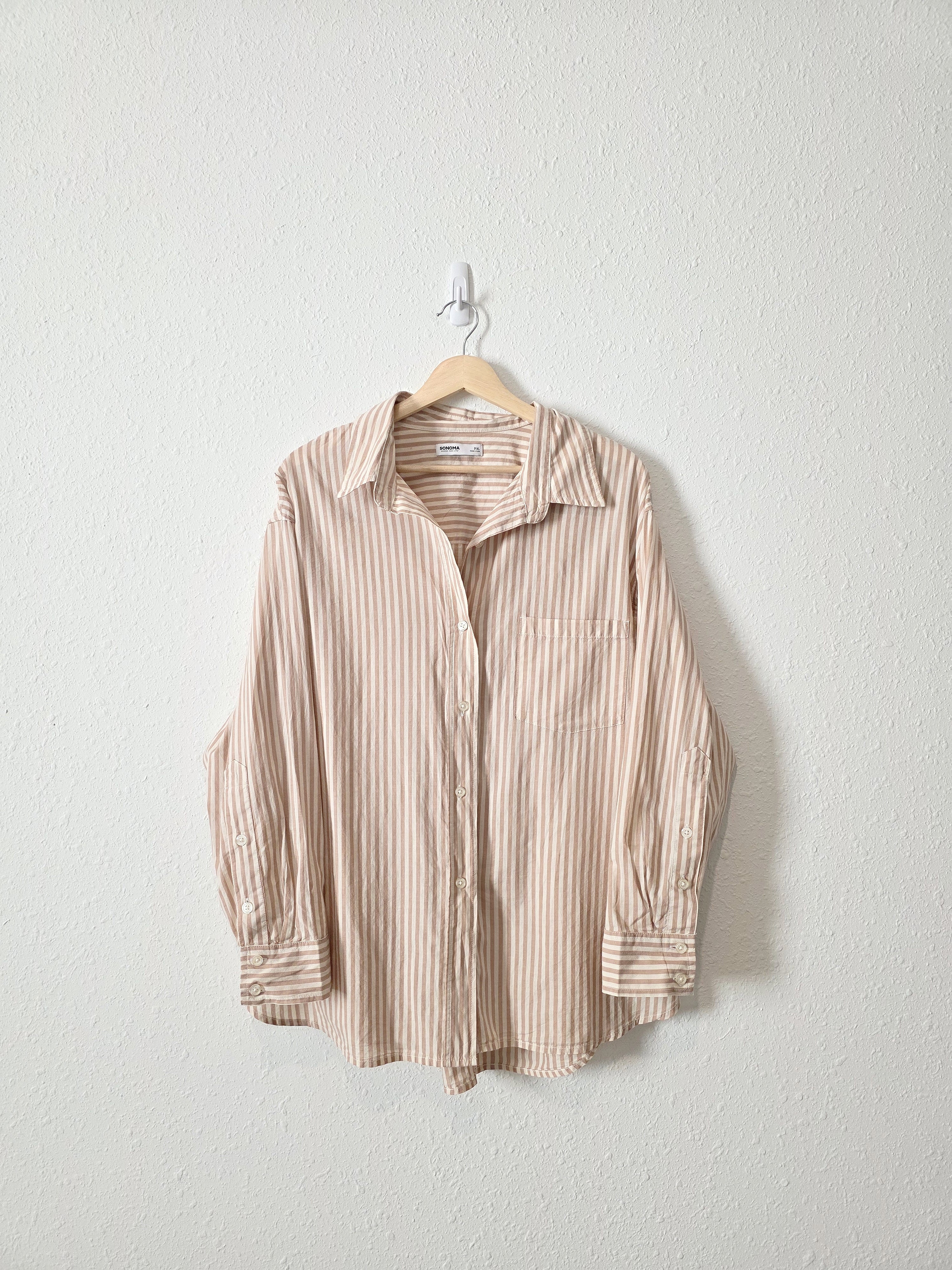 Neutral Striped Cotton Button Up (XLP)