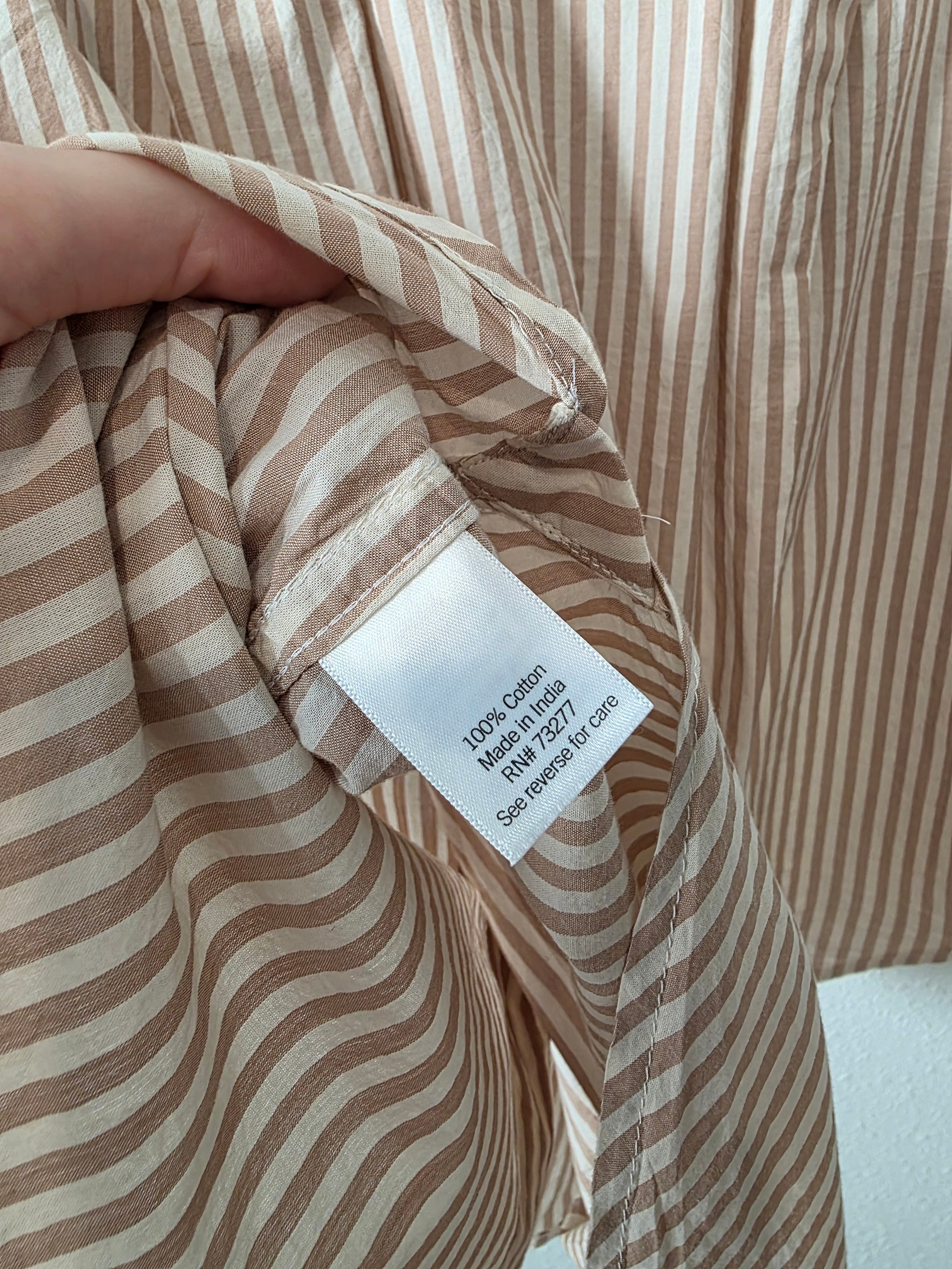 Neutral Striped Cotton Button Up (XLP)