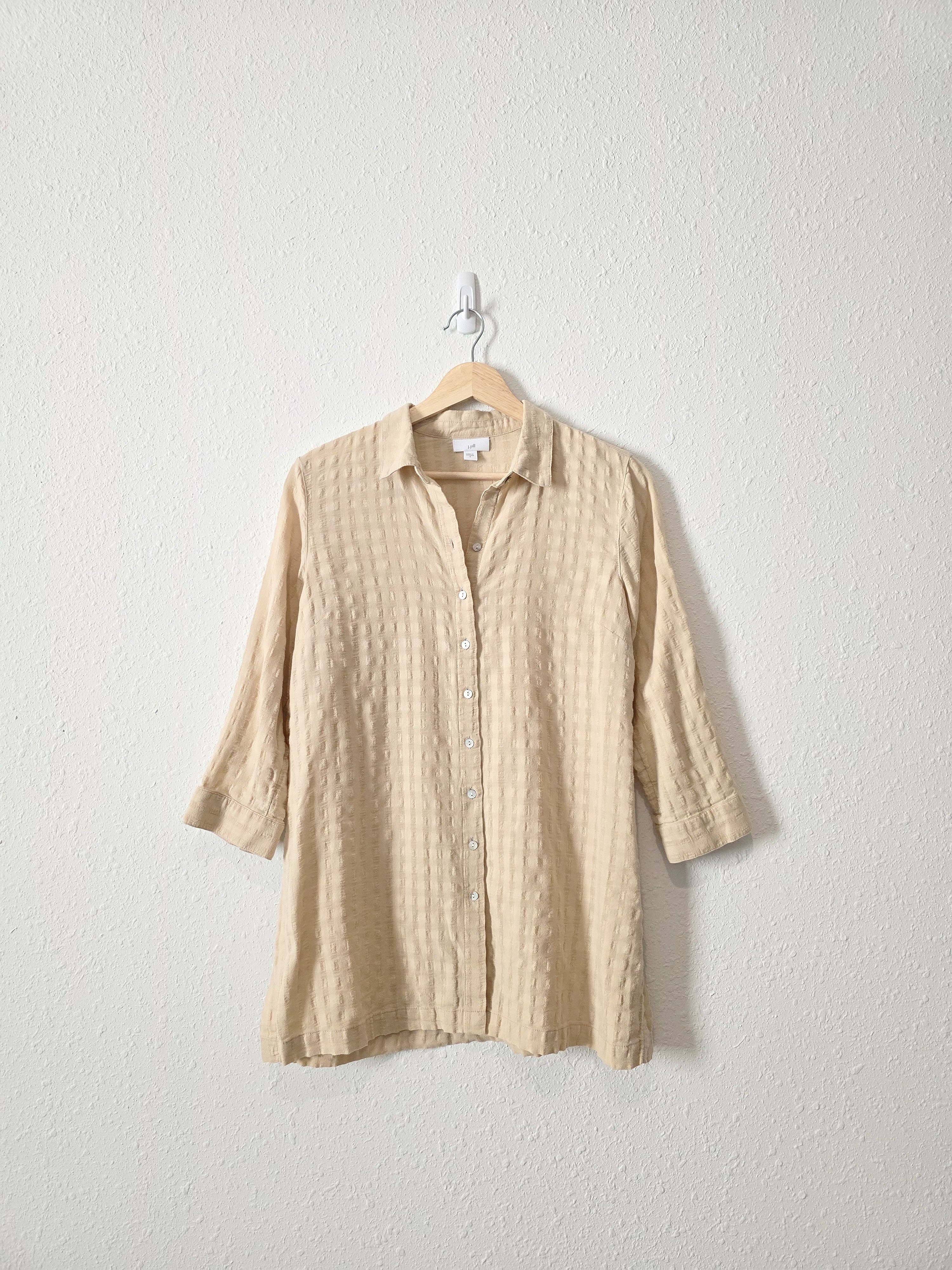 Neutral Textured Button Up (S)
