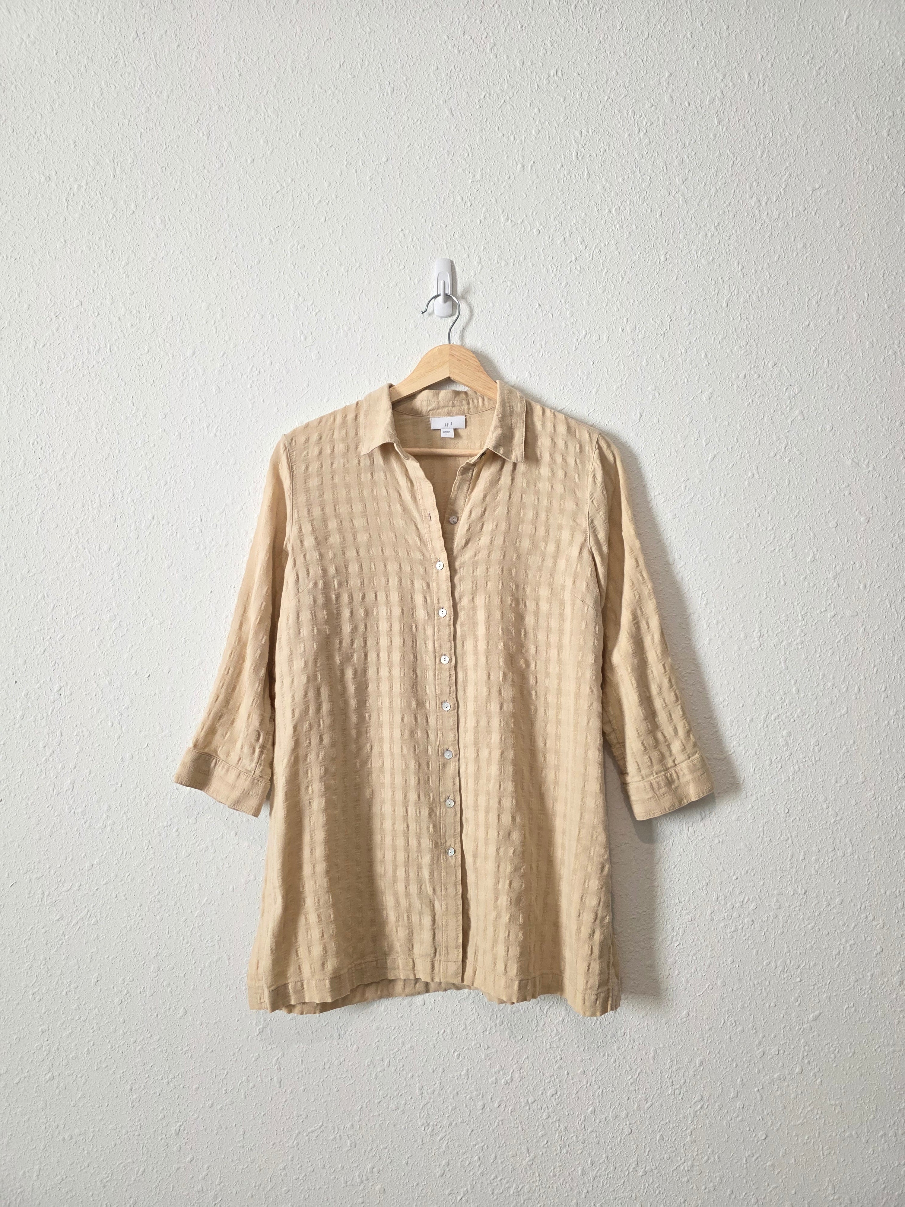 Neutral Textured Button Up (S)