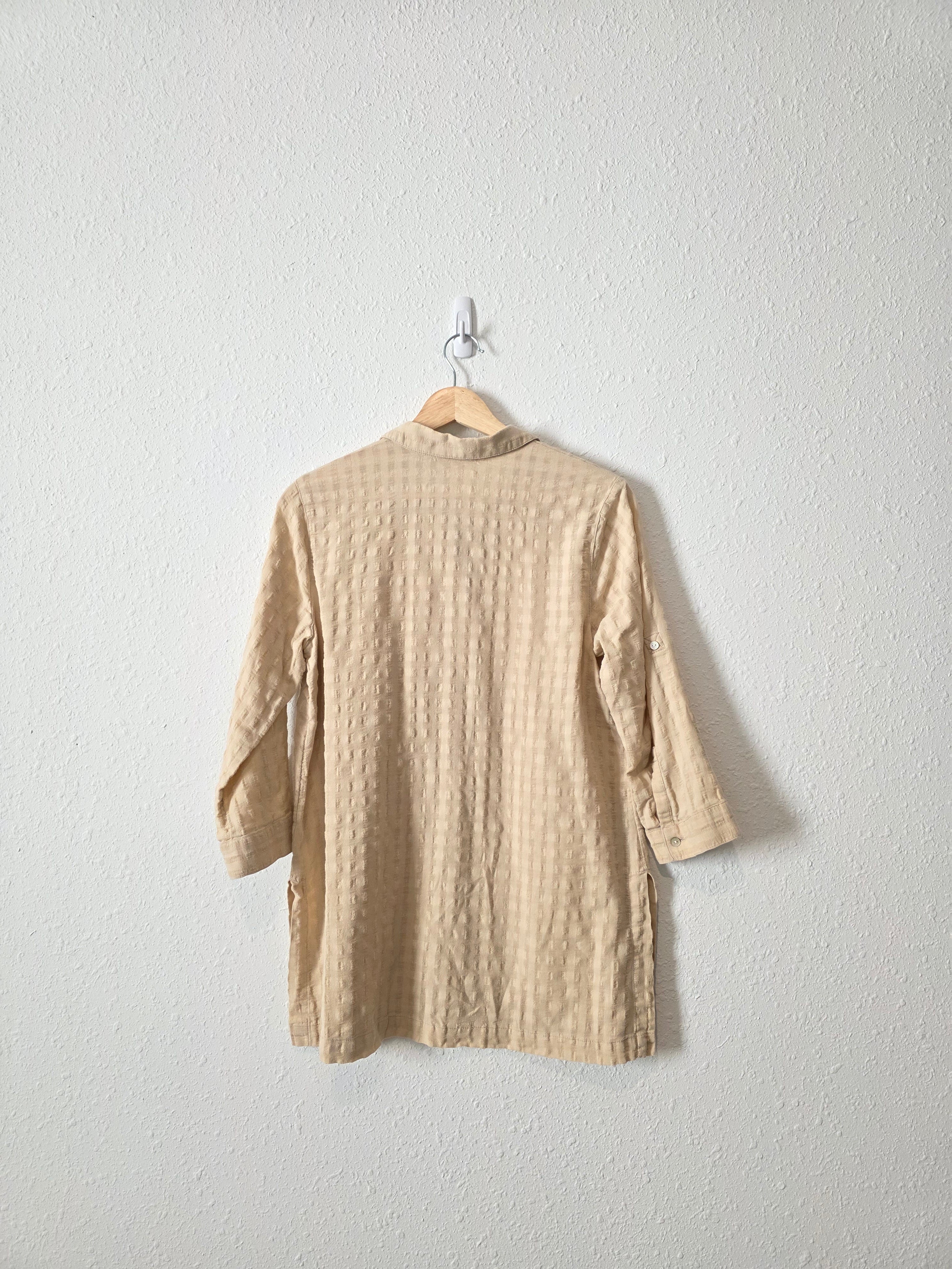Neutral Textured Button Up (S)