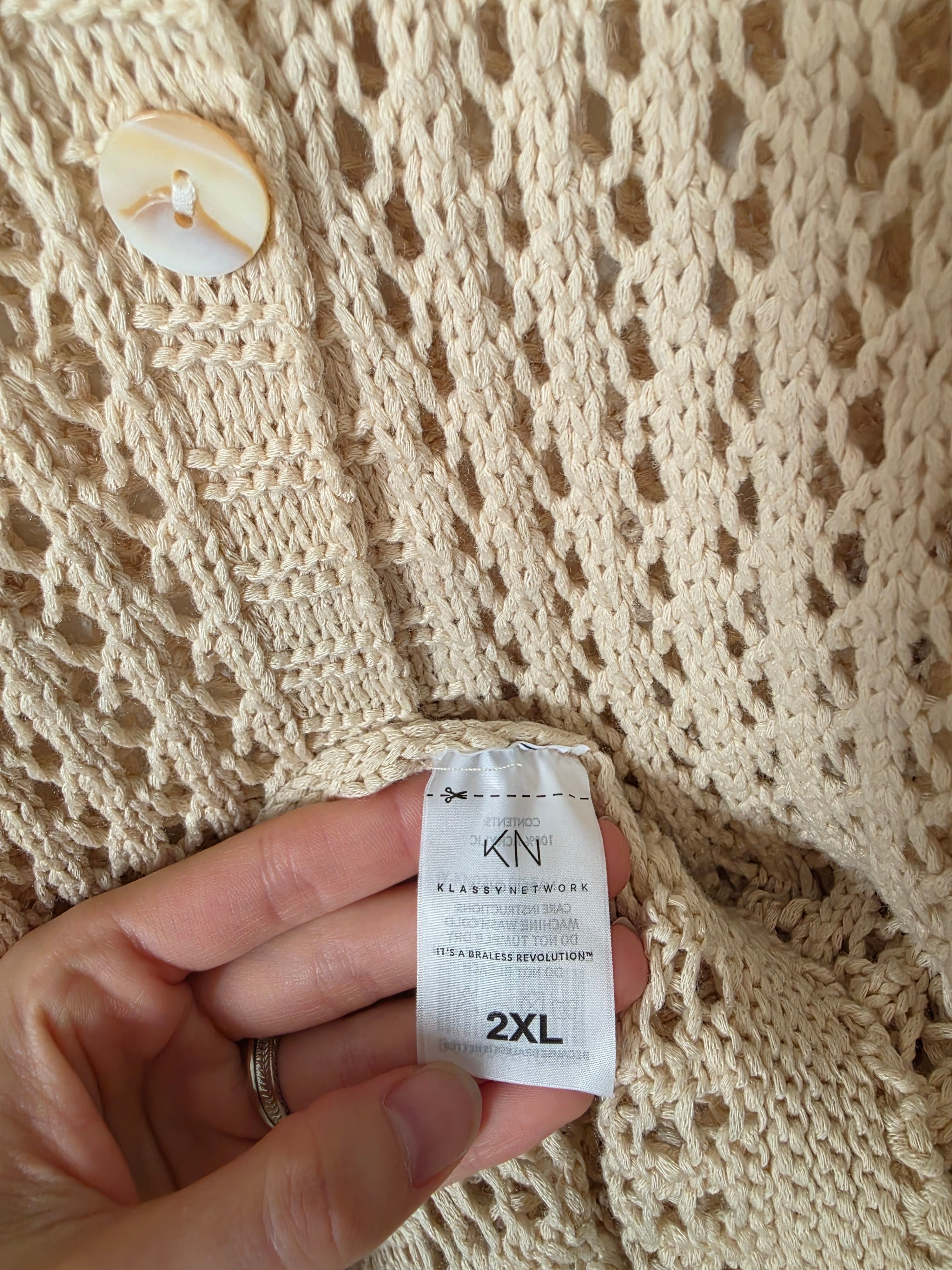 Crochet Knit Cardigan (2X)