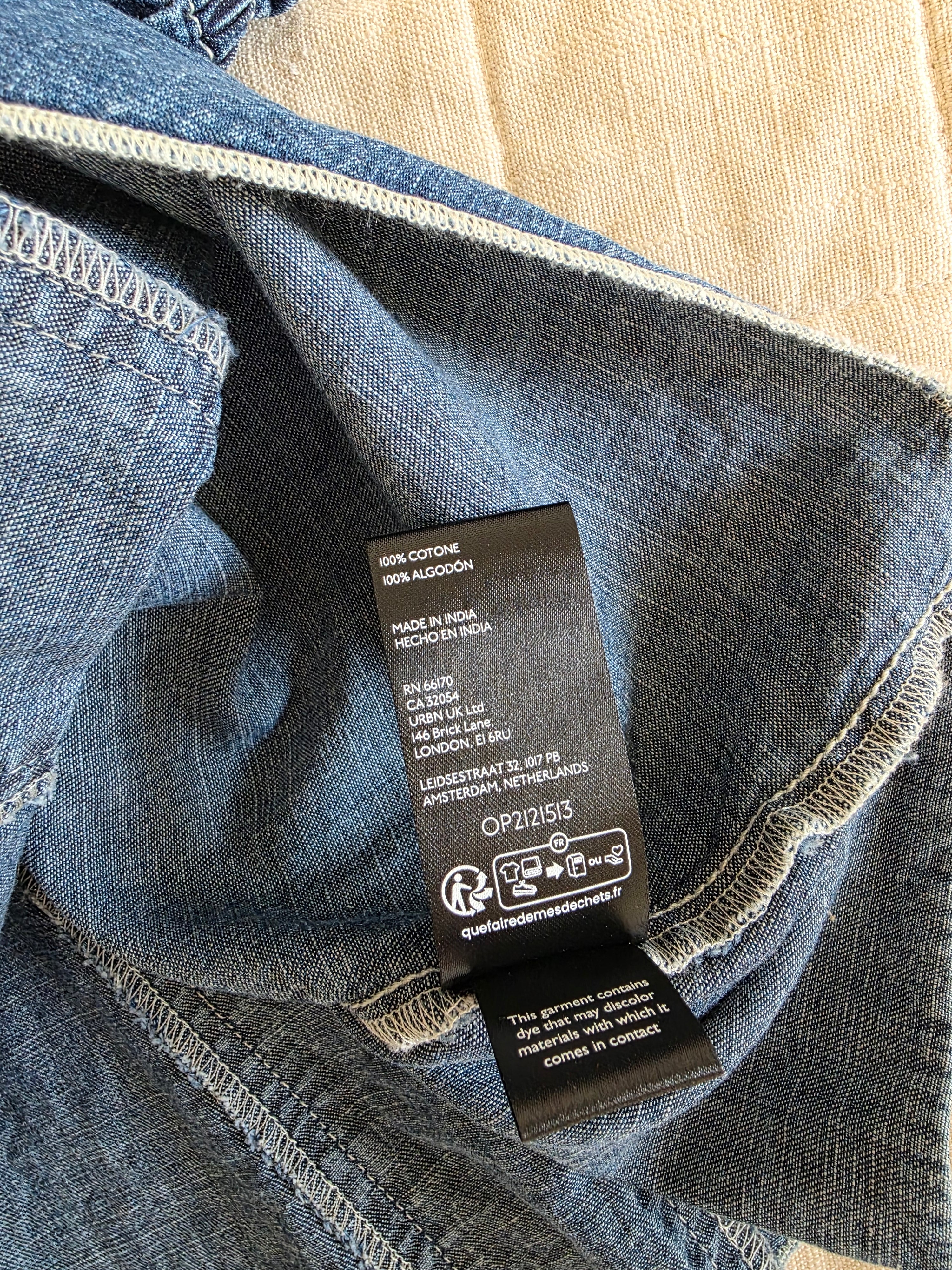 Anthropologie Puff Sleeve Denim Top (2X)
