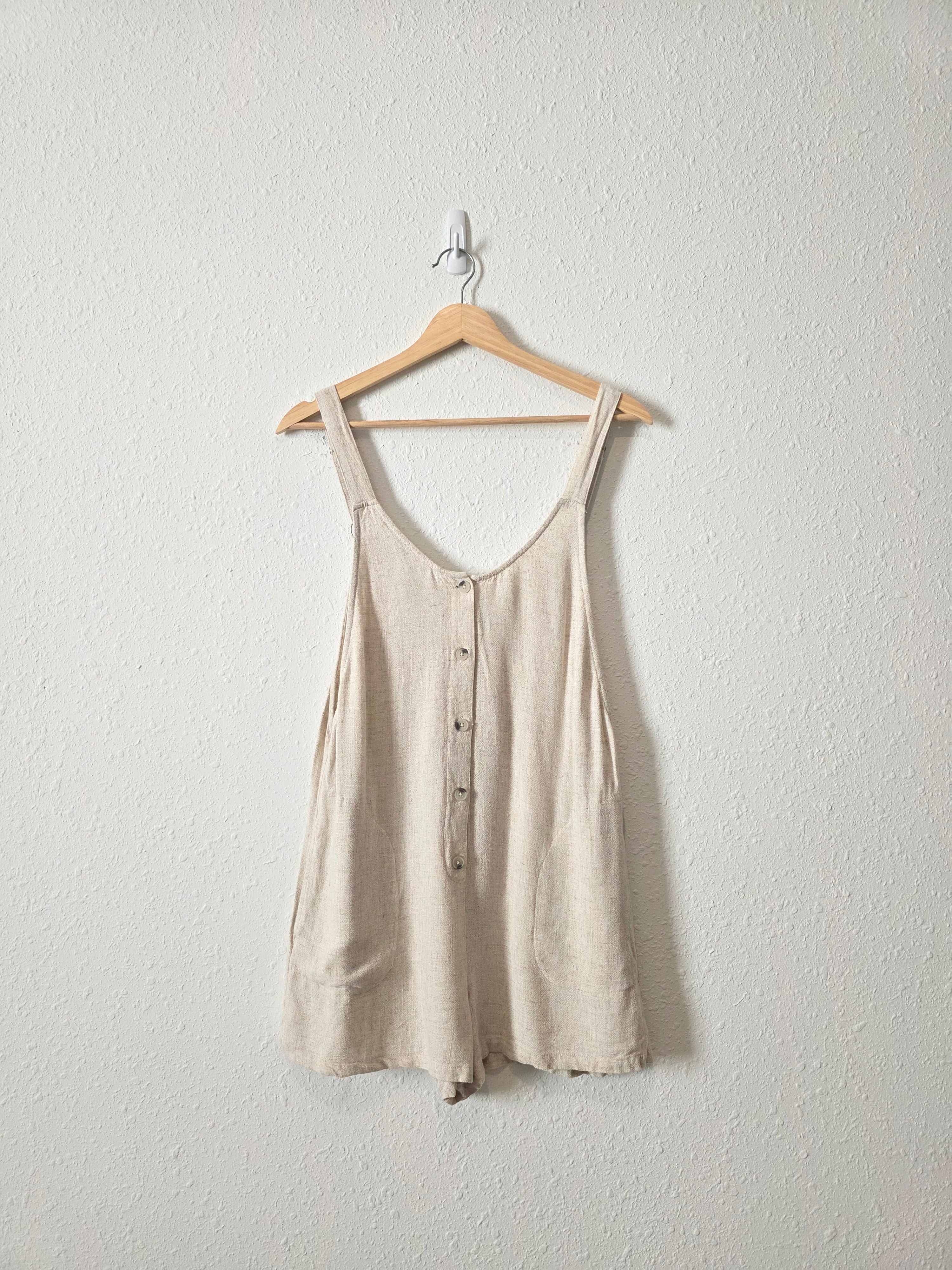 Gentle Fawn Linen Blend Romper (S)