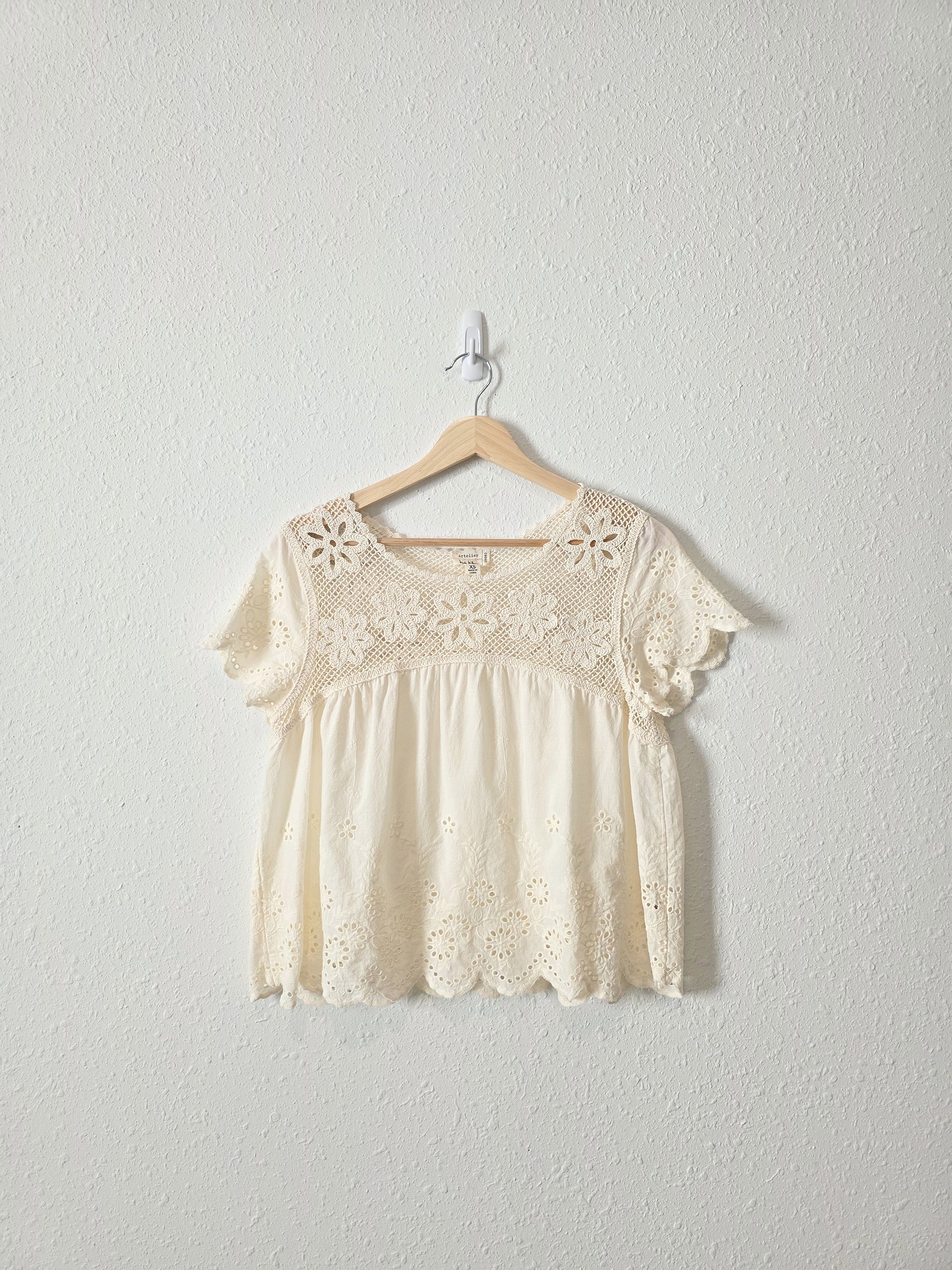 Floral Eyelet Babydoll Top (XS)