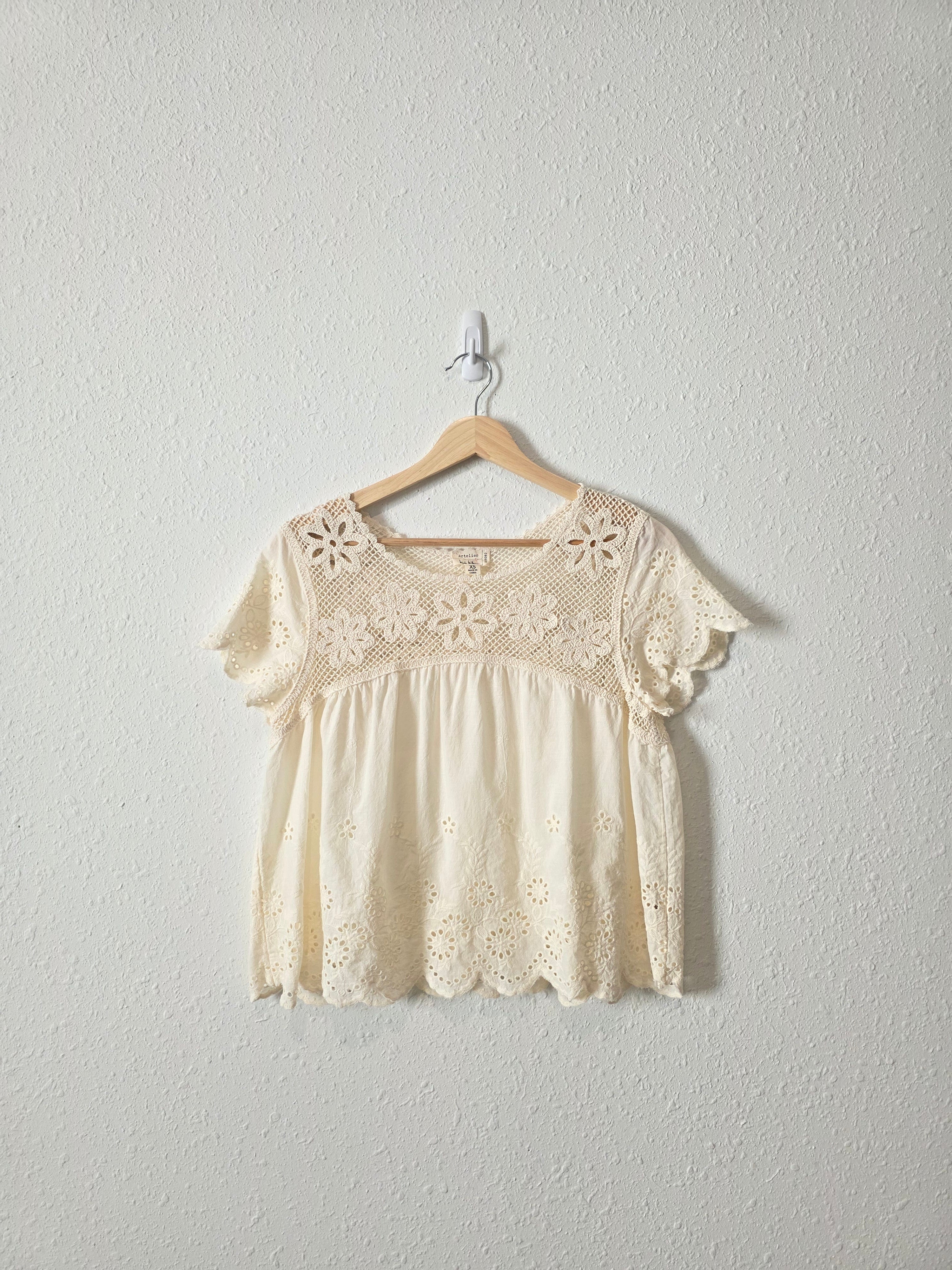 Floral Eyelet Babydoll Top (XS)