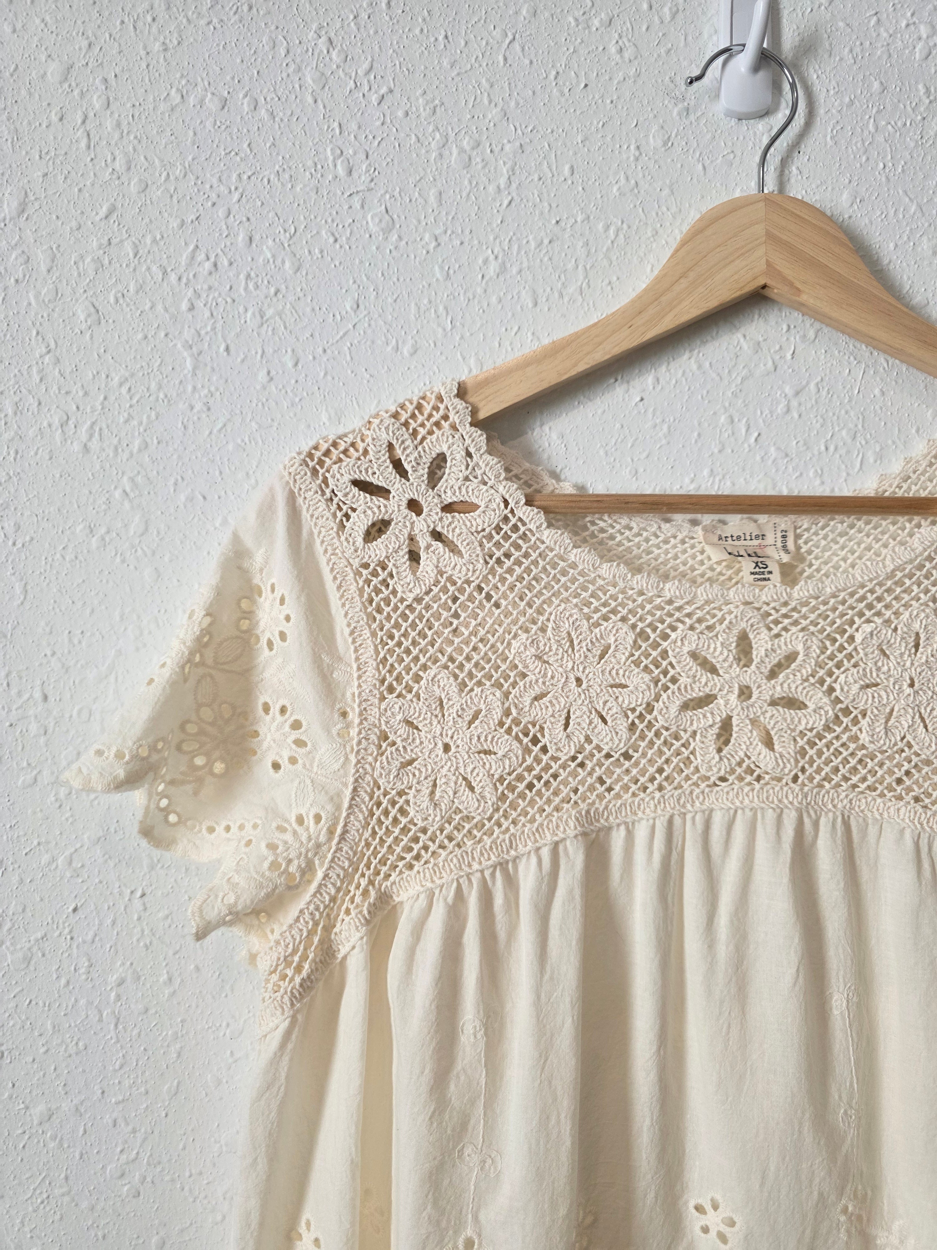 Floral Eyelet Babydoll Top (XS)