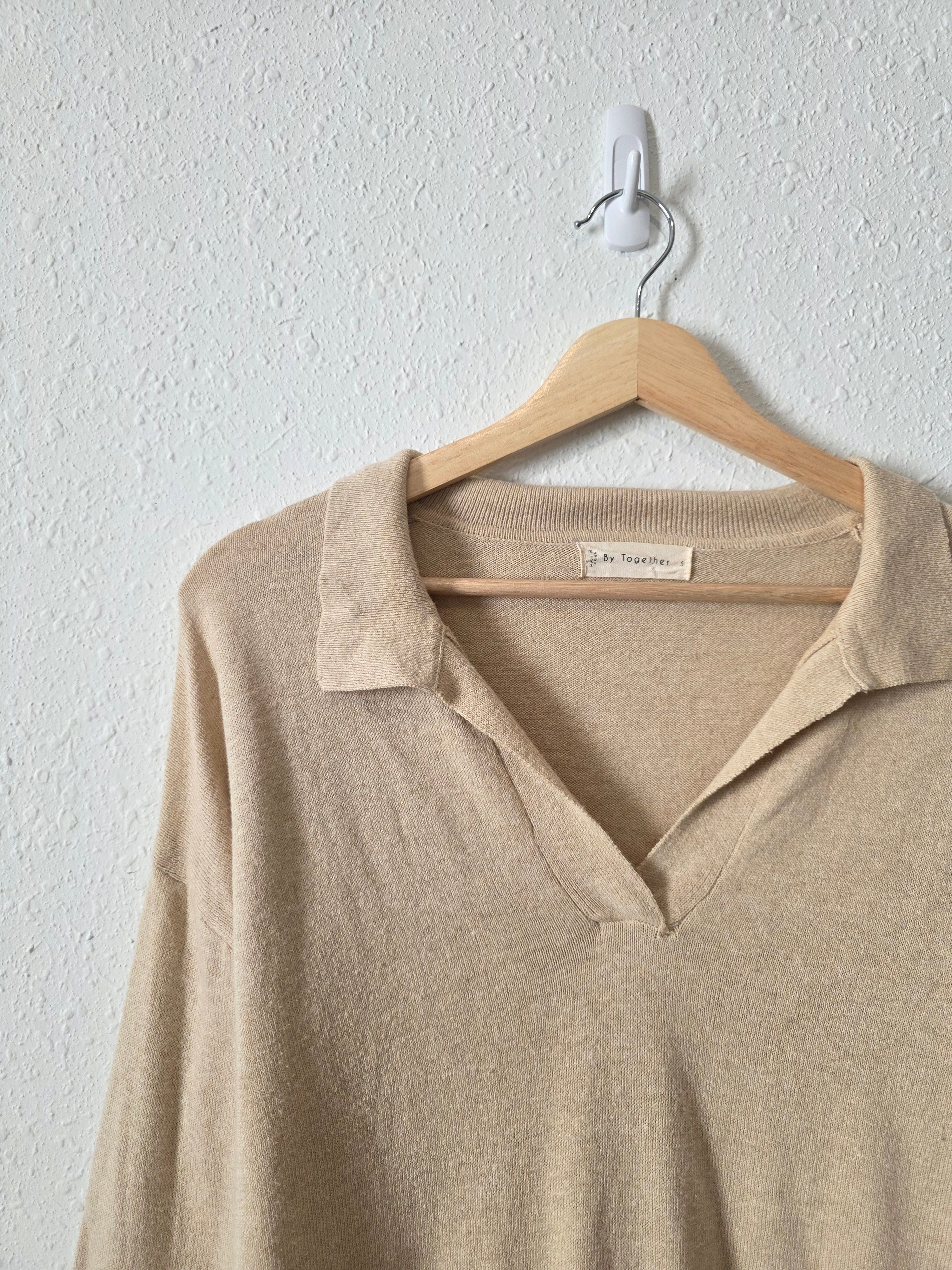 By Together Collared V Neck Top (S)