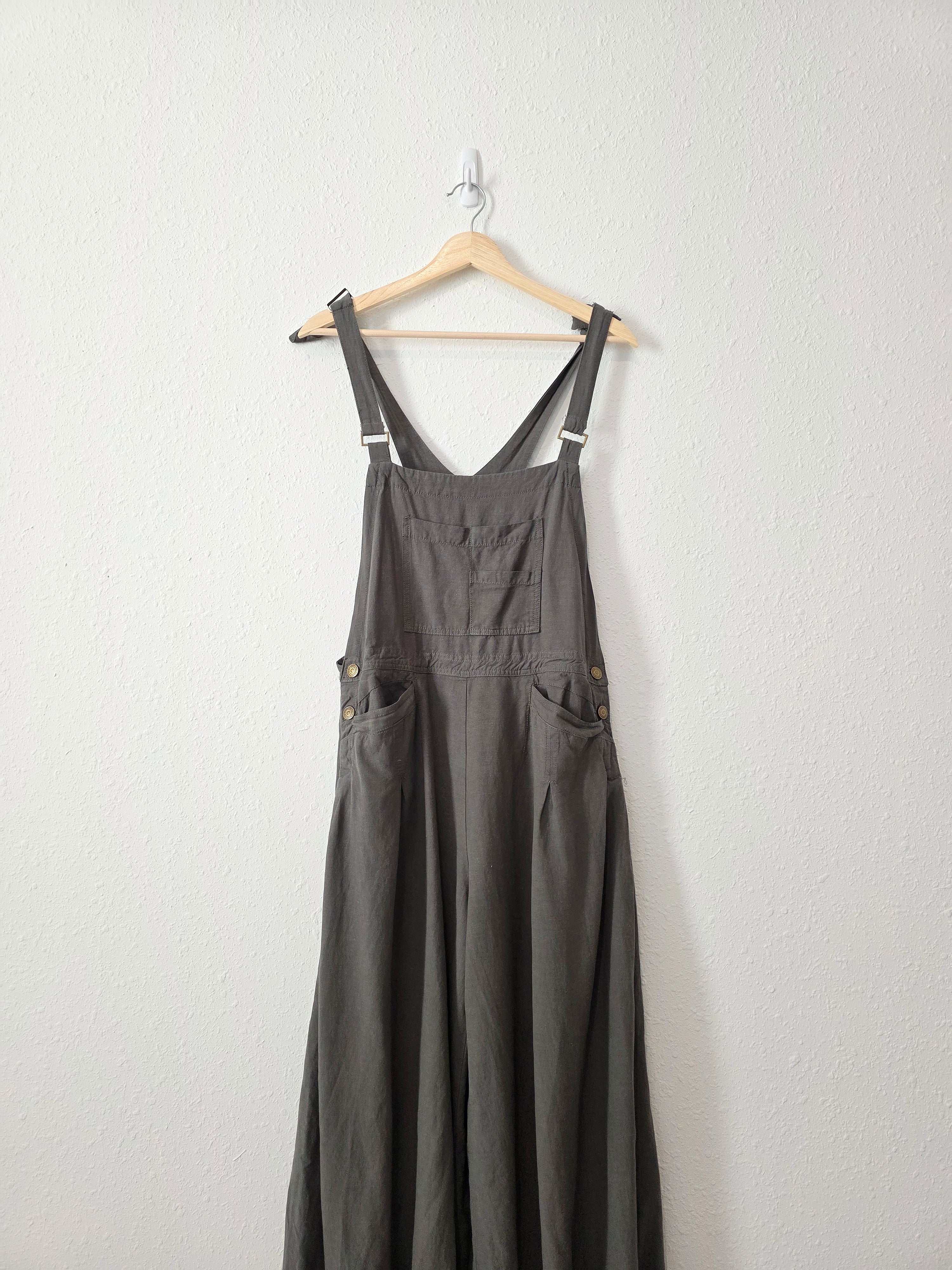 Linen Blend Balloon Overalls (L)