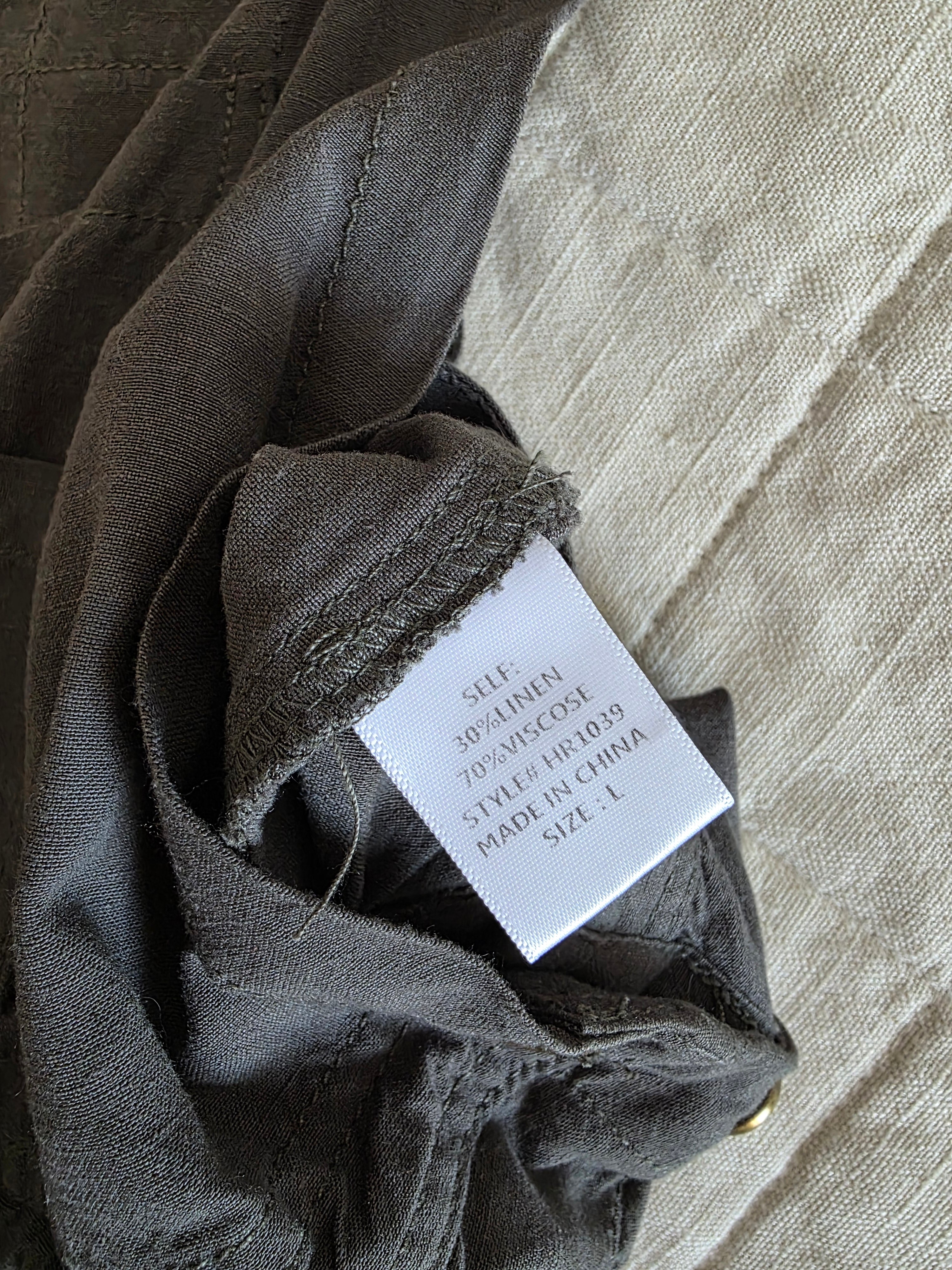 Linen Blend Balloon Overalls (L)