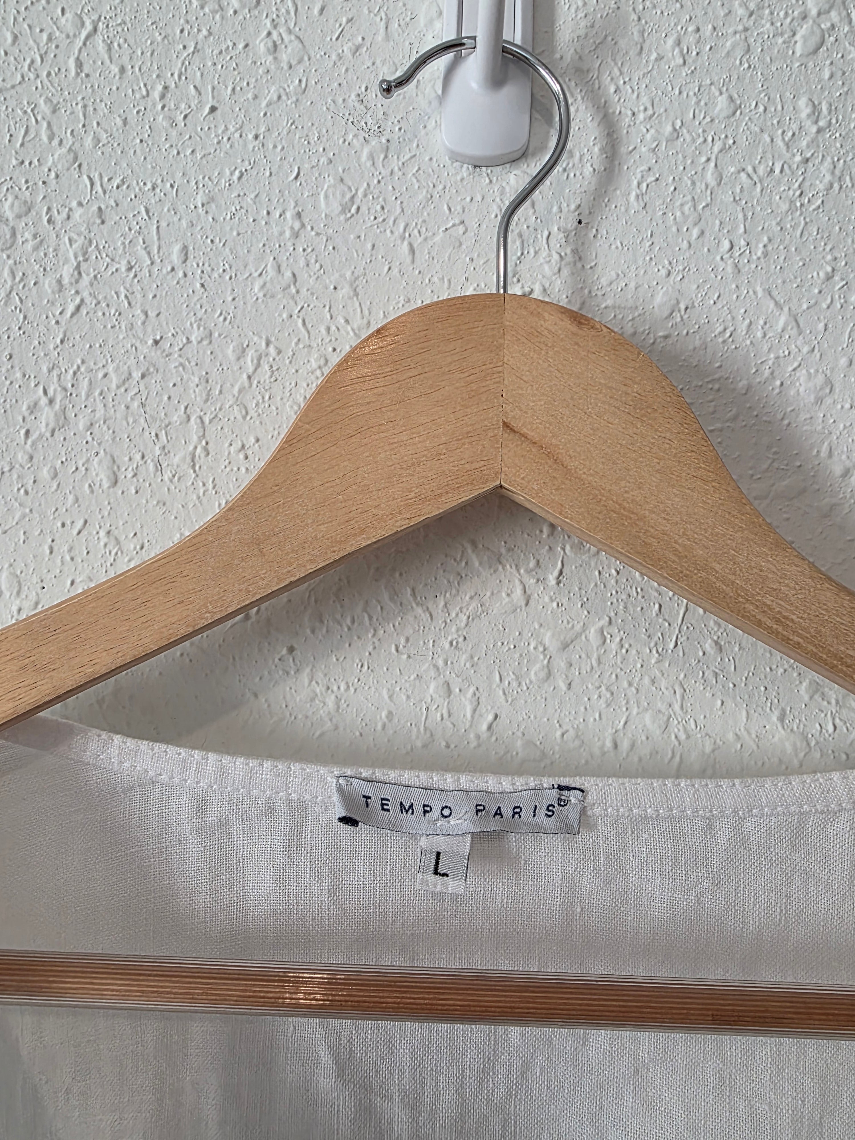 White Linen Babydoll Blouse (L)