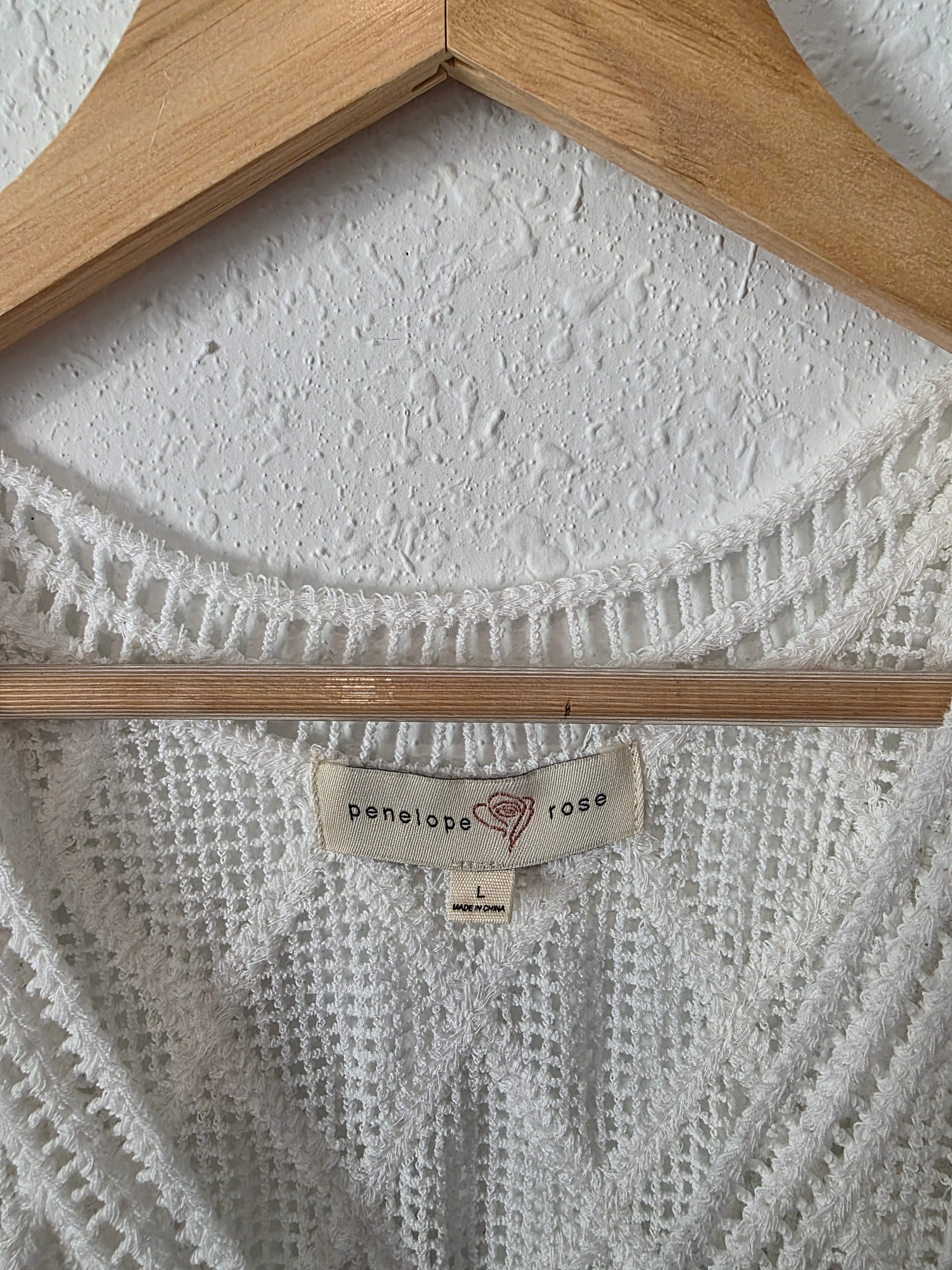 Crochet Knit Cotton Tank (L)
