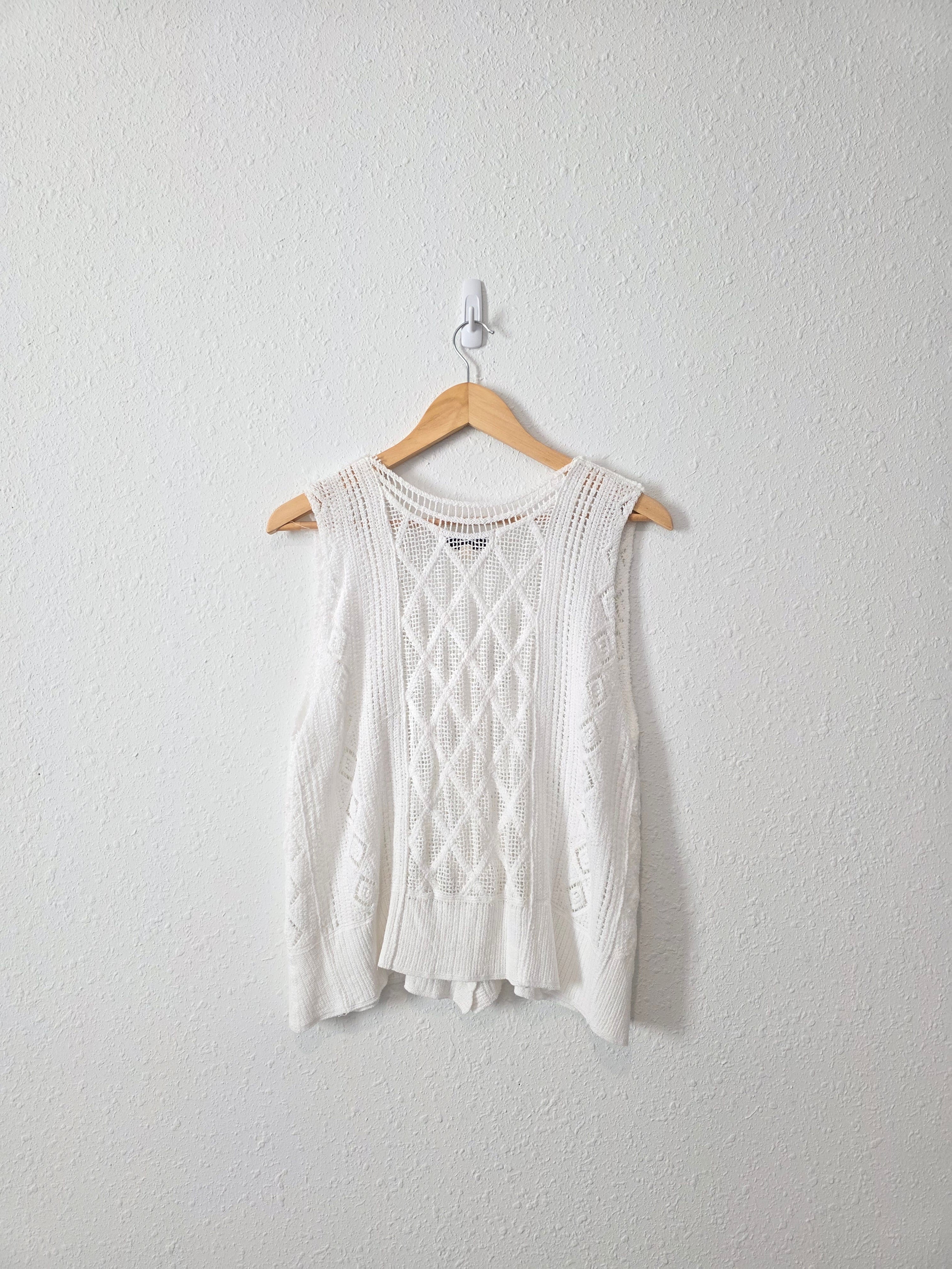 Crochet Knit Cotton Tank (L)