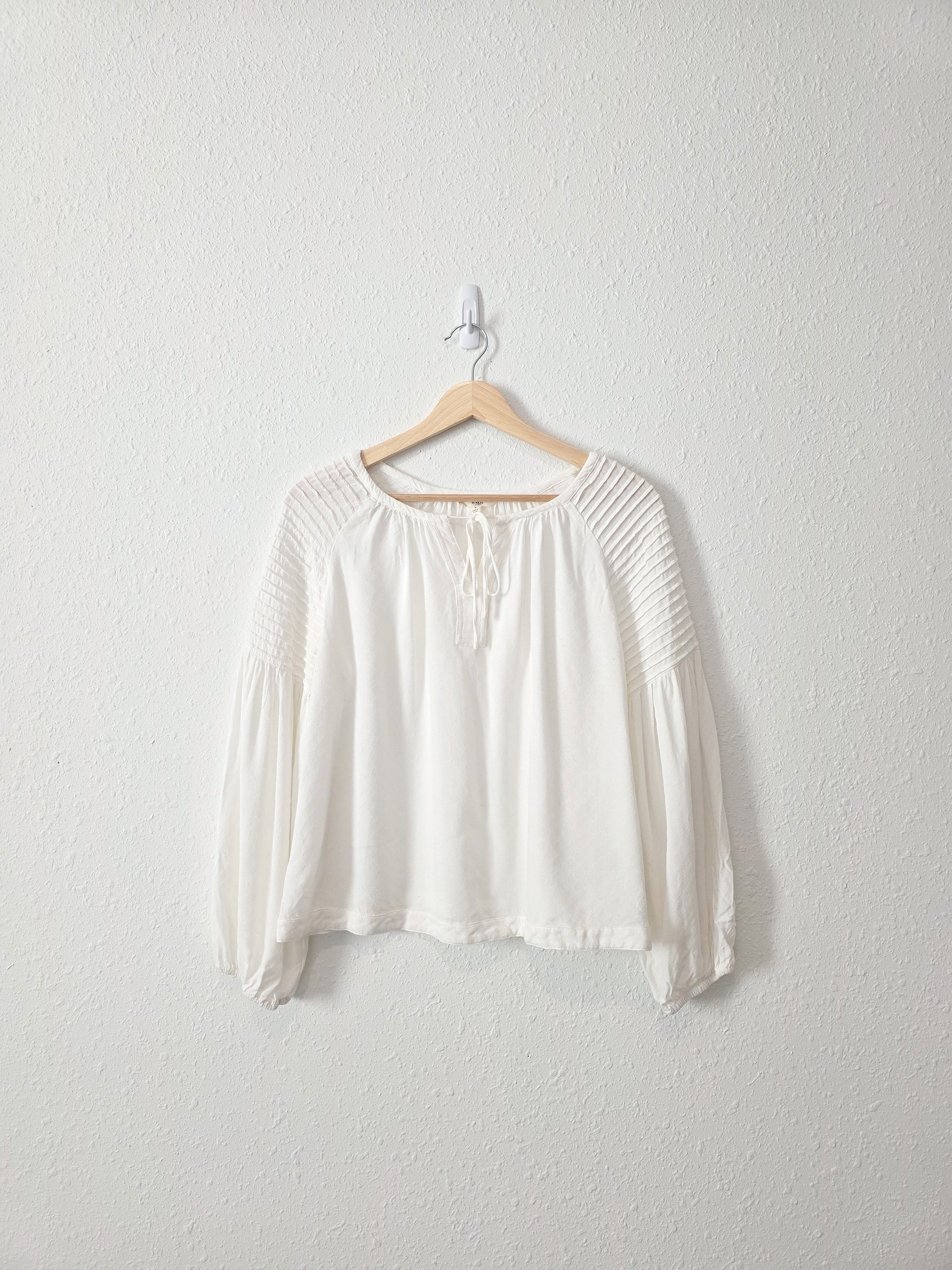 Easel Puff Sleeve Cotton Top (S)
