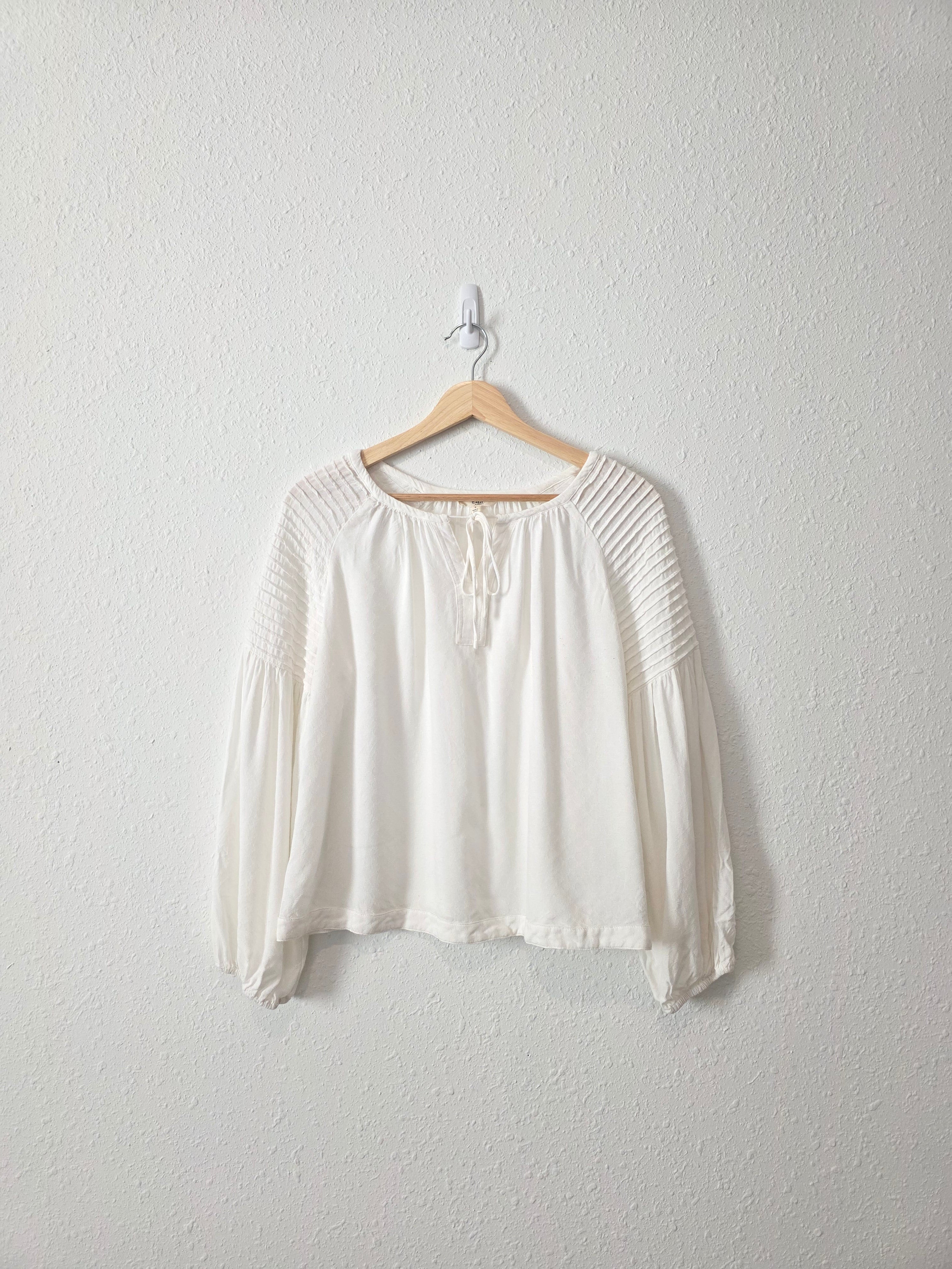 Easel Puff Sleeve Cotton Top (S)