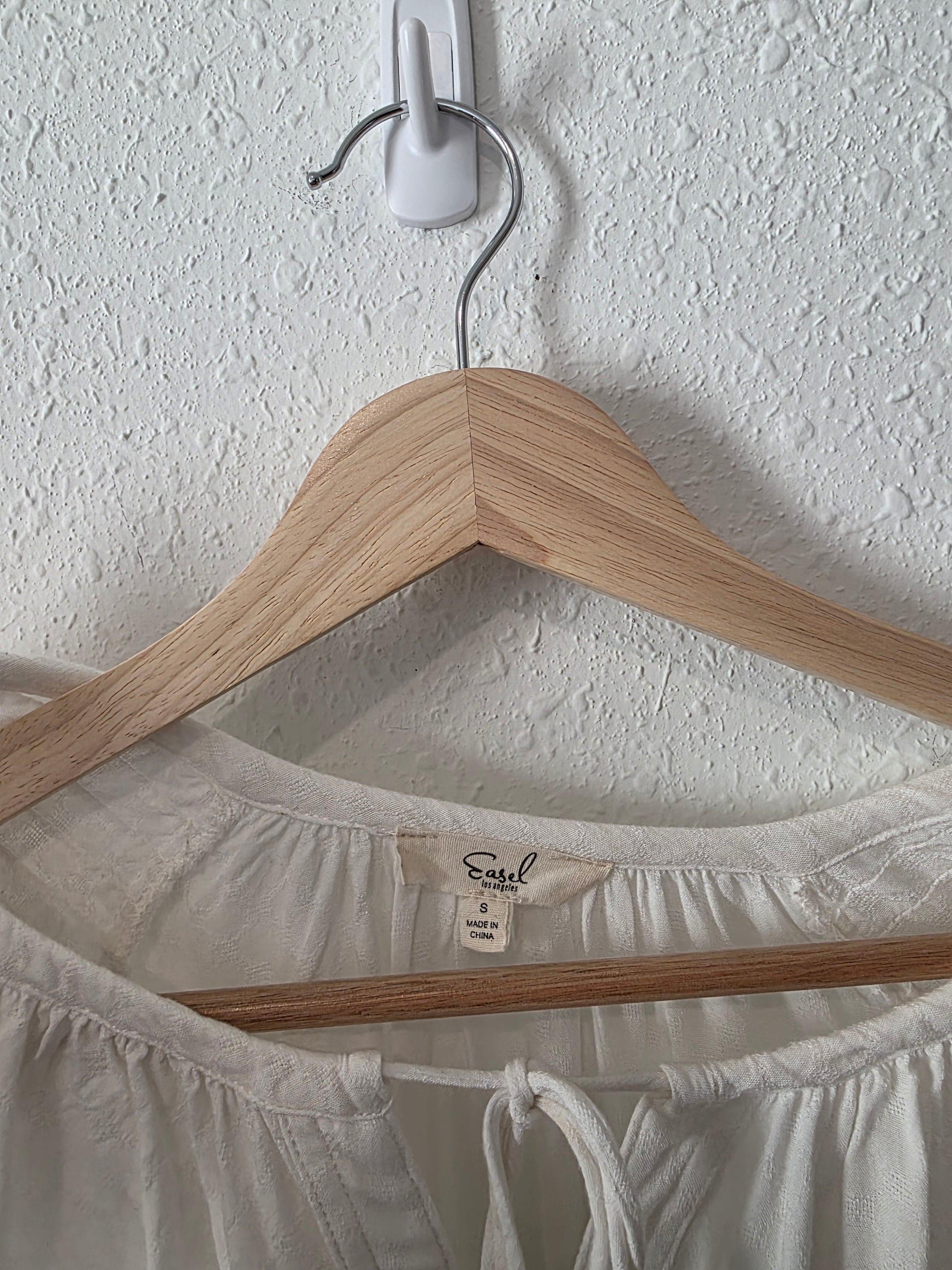 Easel Puff Sleeve Cotton Top (S)