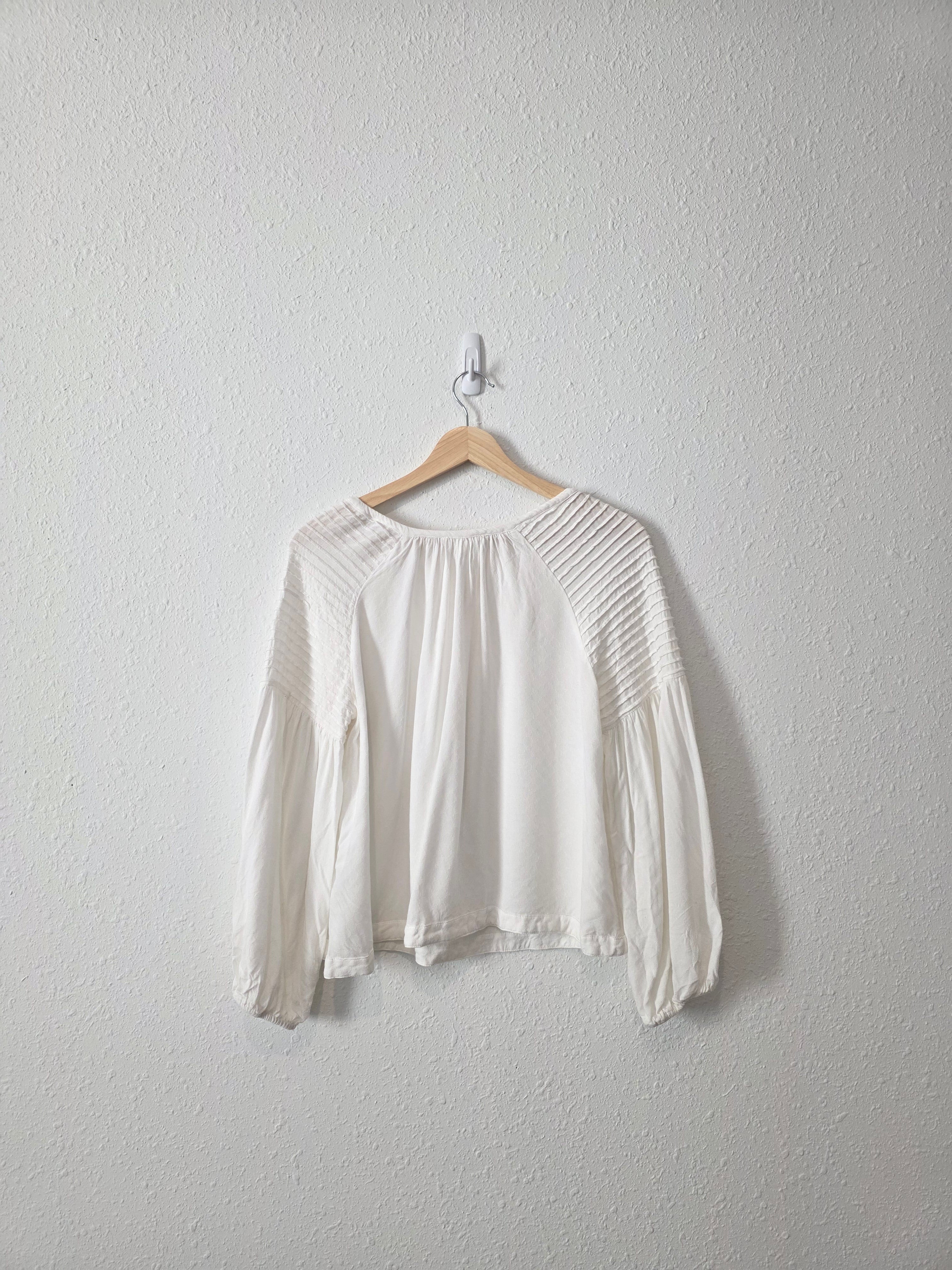Easel Puff Sleeve Cotton Top (S)