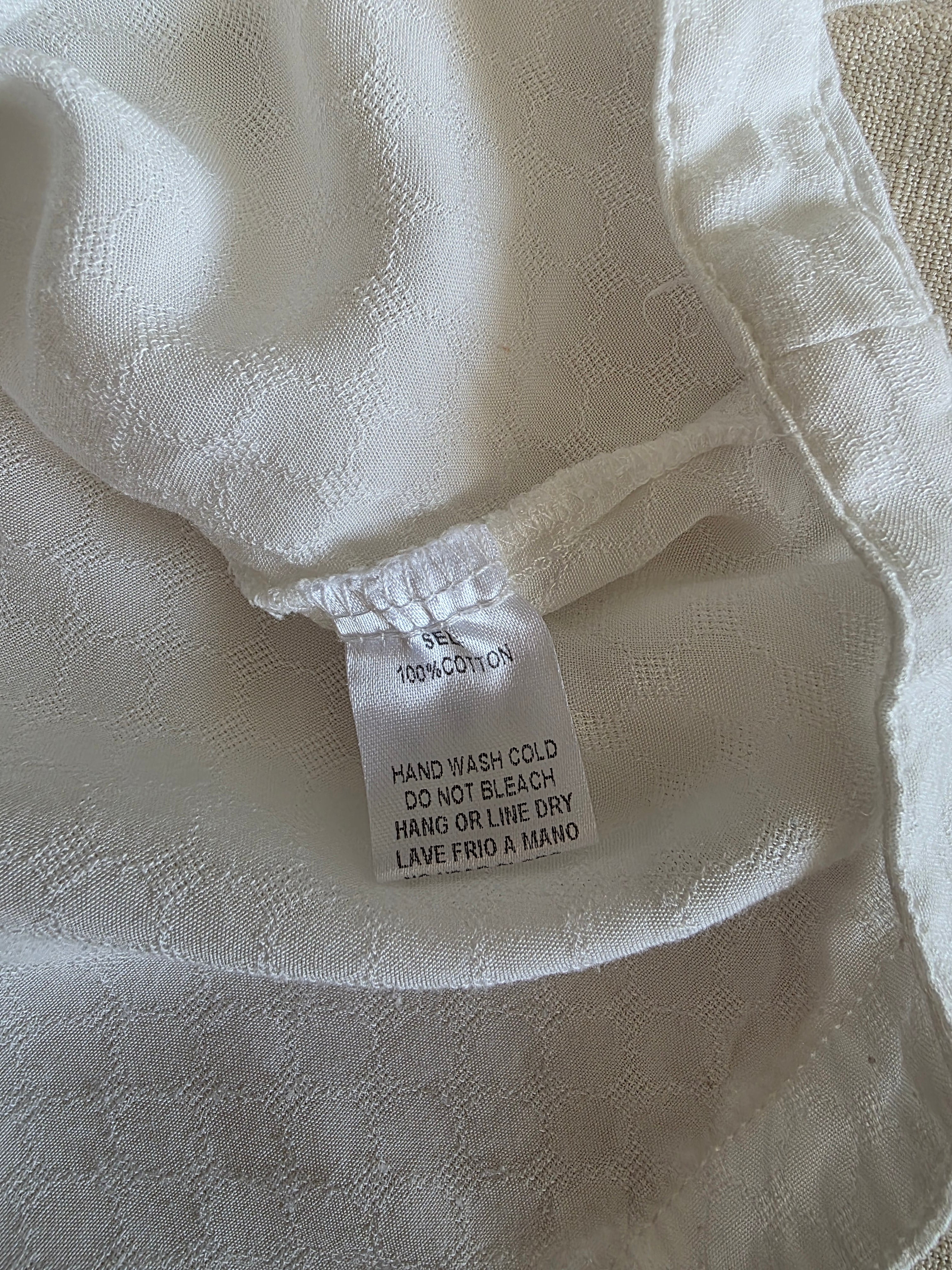 Easel Puff Sleeve Cotton Top (S)