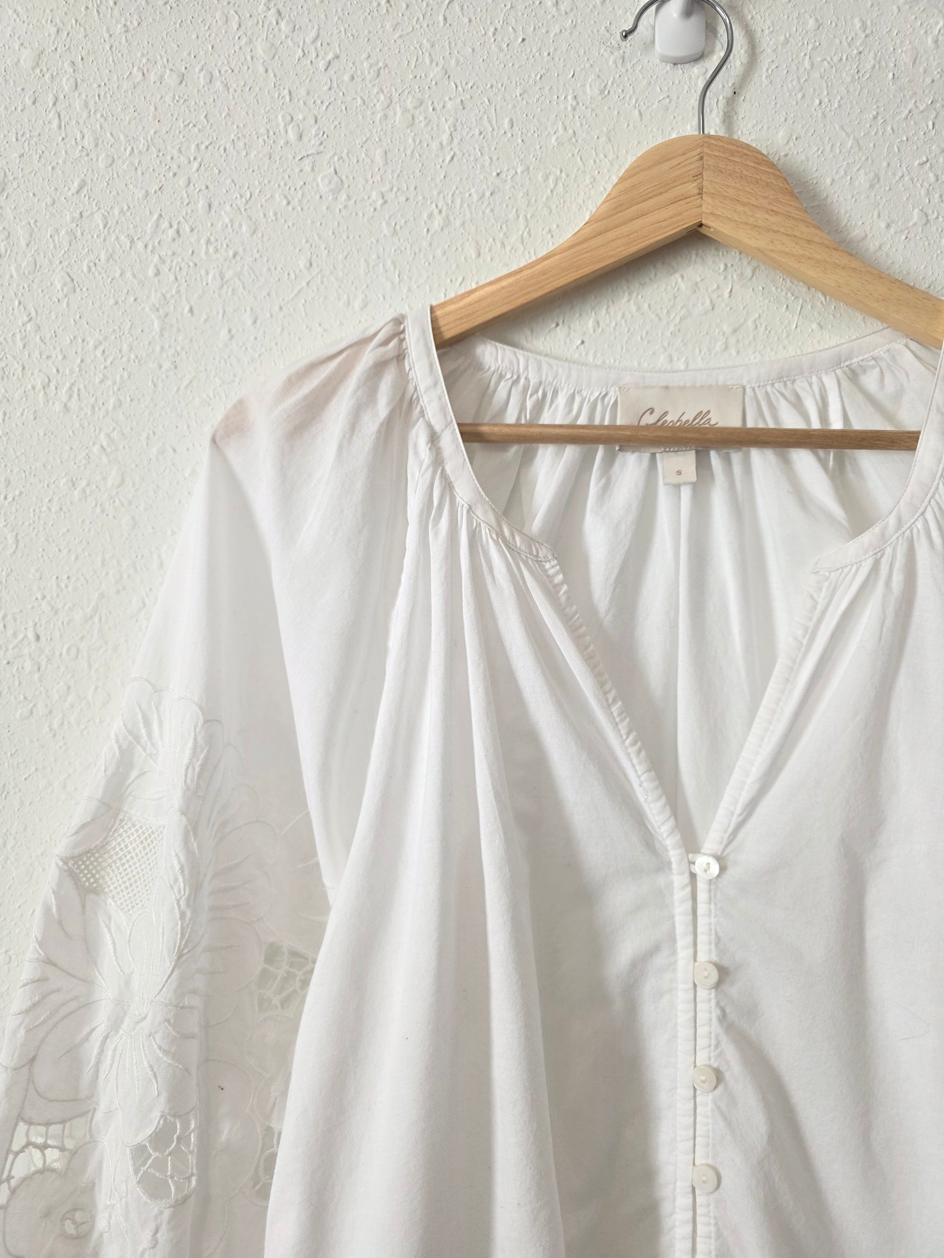 Cleobella White Eyelet Sleeve Top (S)