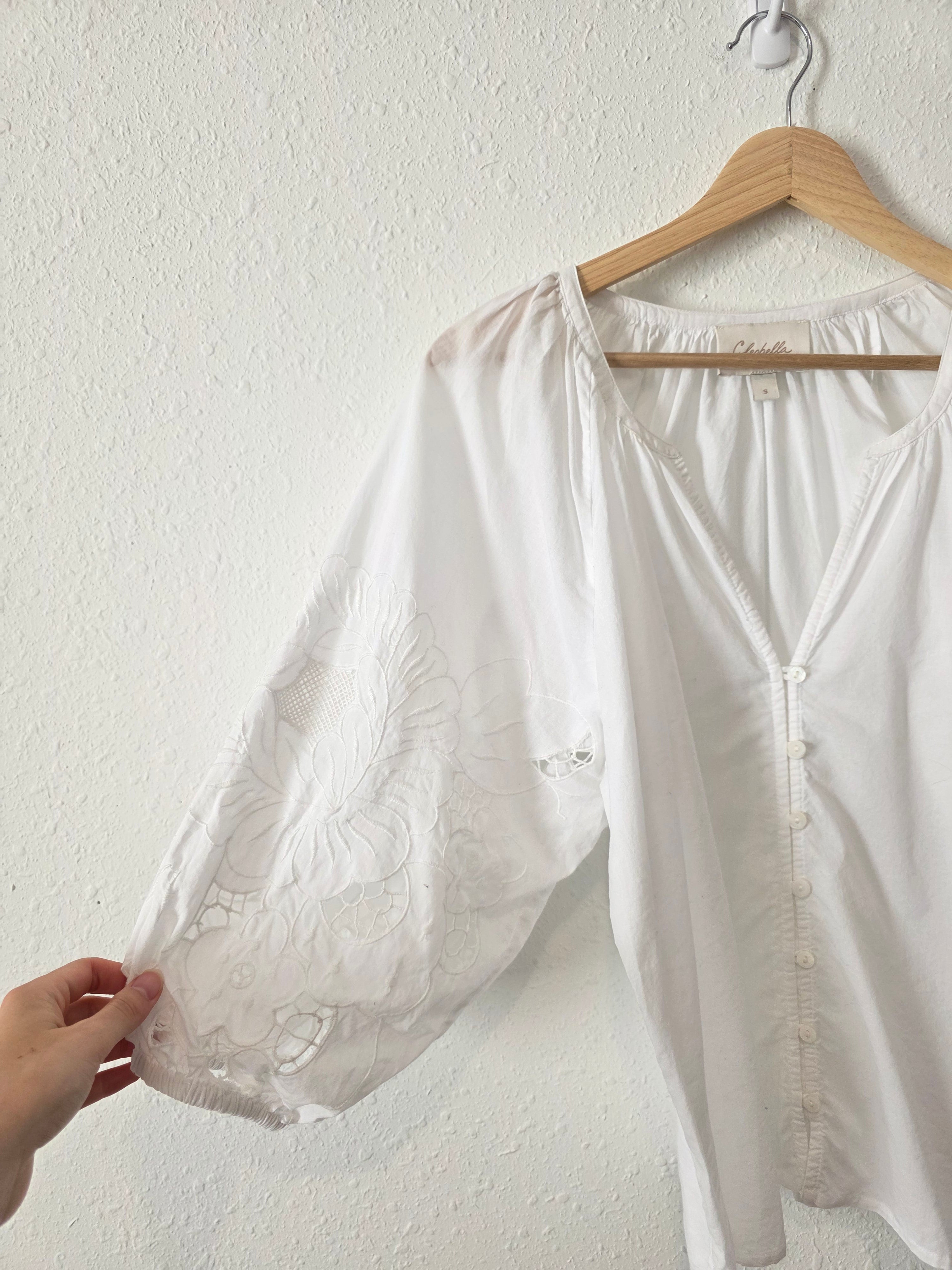 Cleobella White Eyelet Sleeve Top (S)