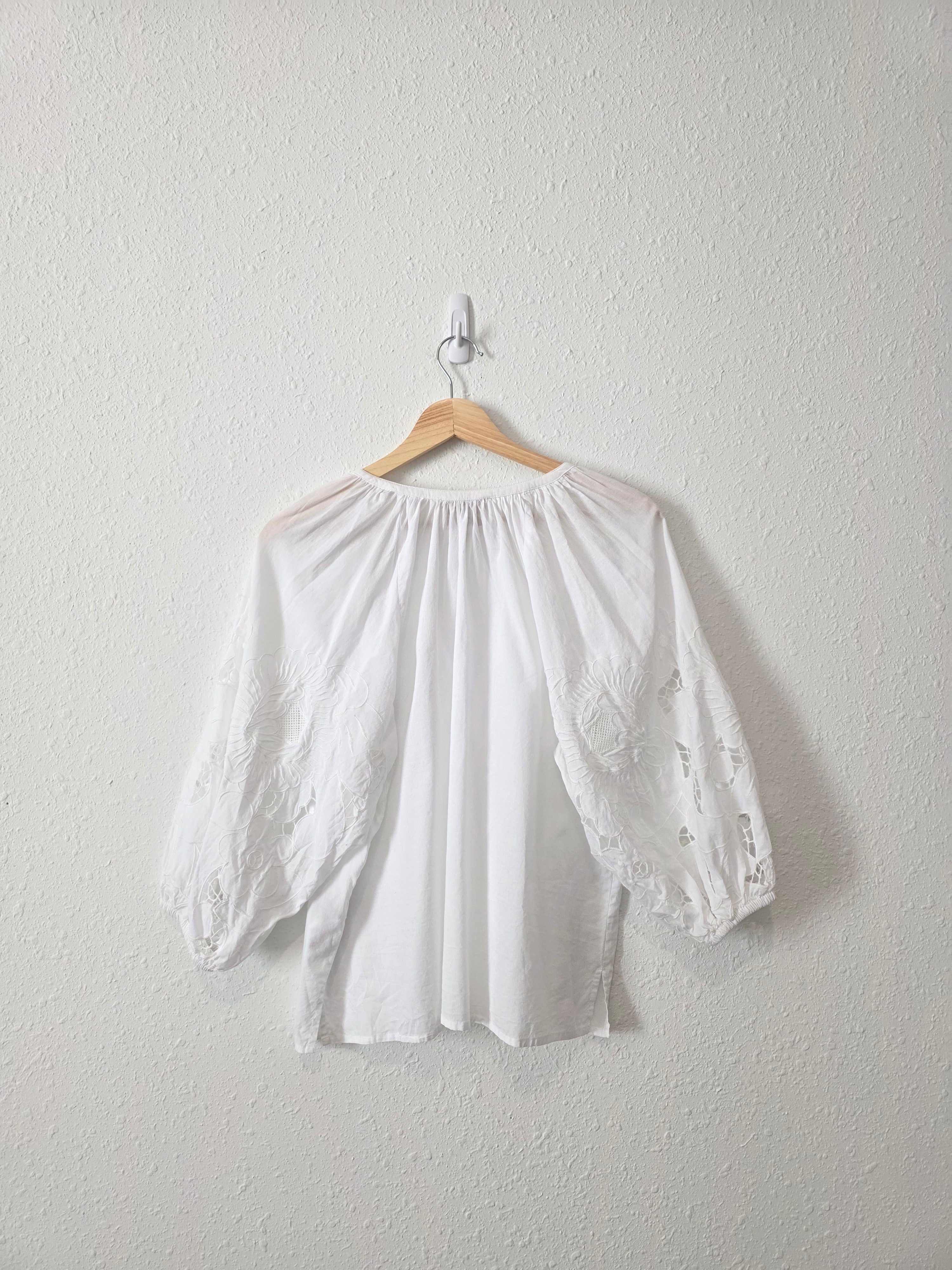 Cleobella White Eyelet Sleeve Top (S)