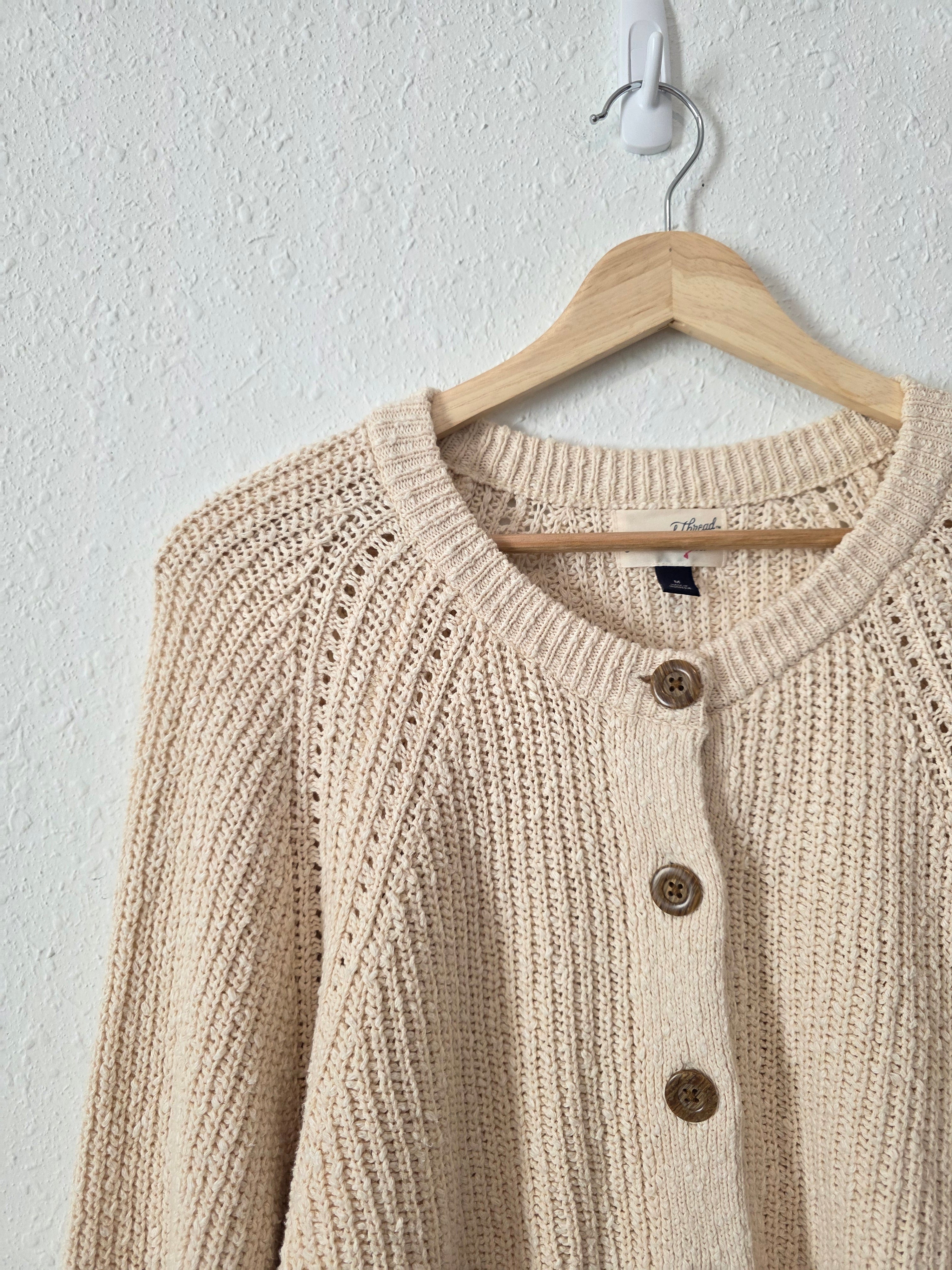 Neutral Cotton Cardigan (M)