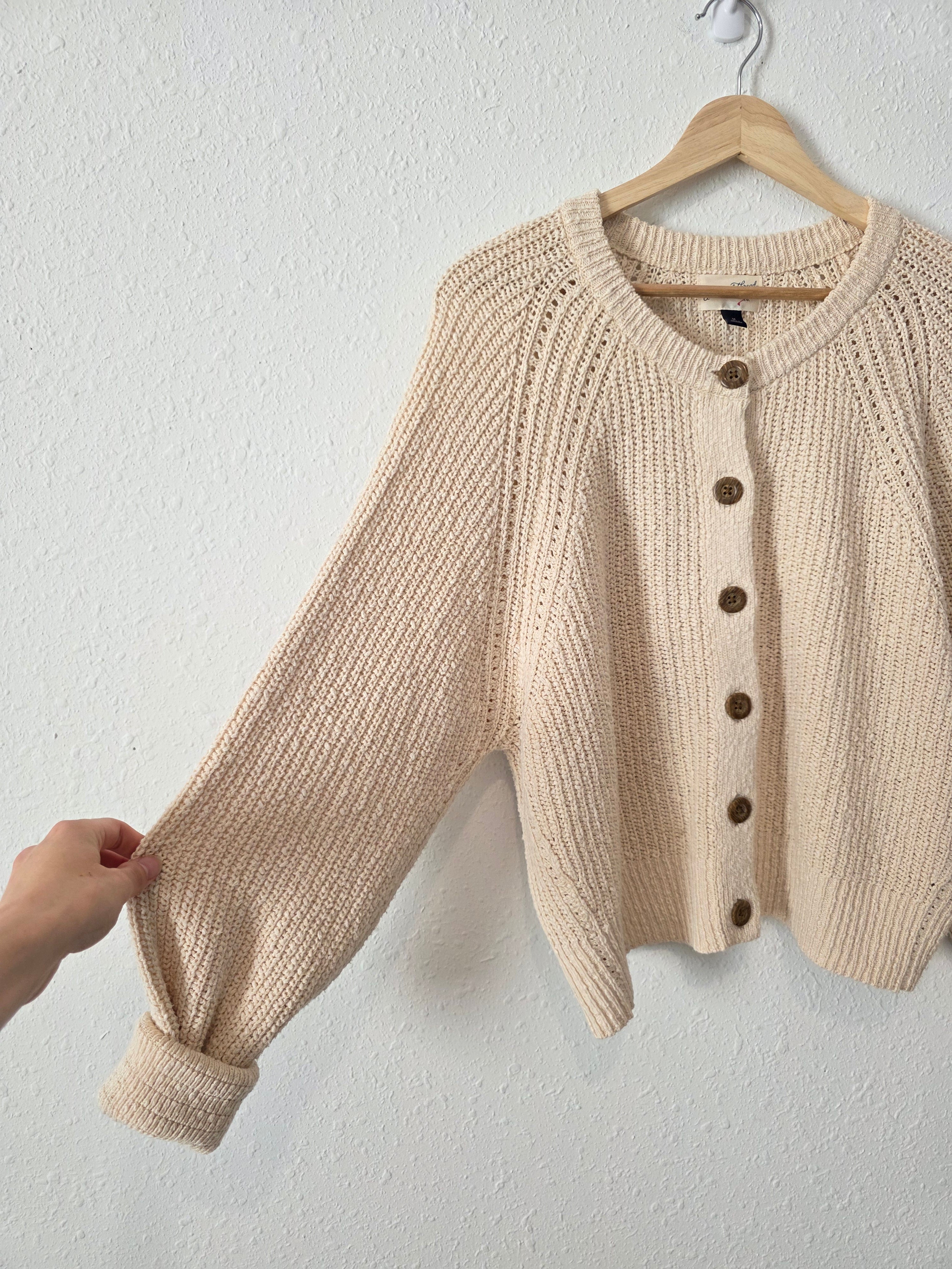 Neutral Cotton Cardigan (M)