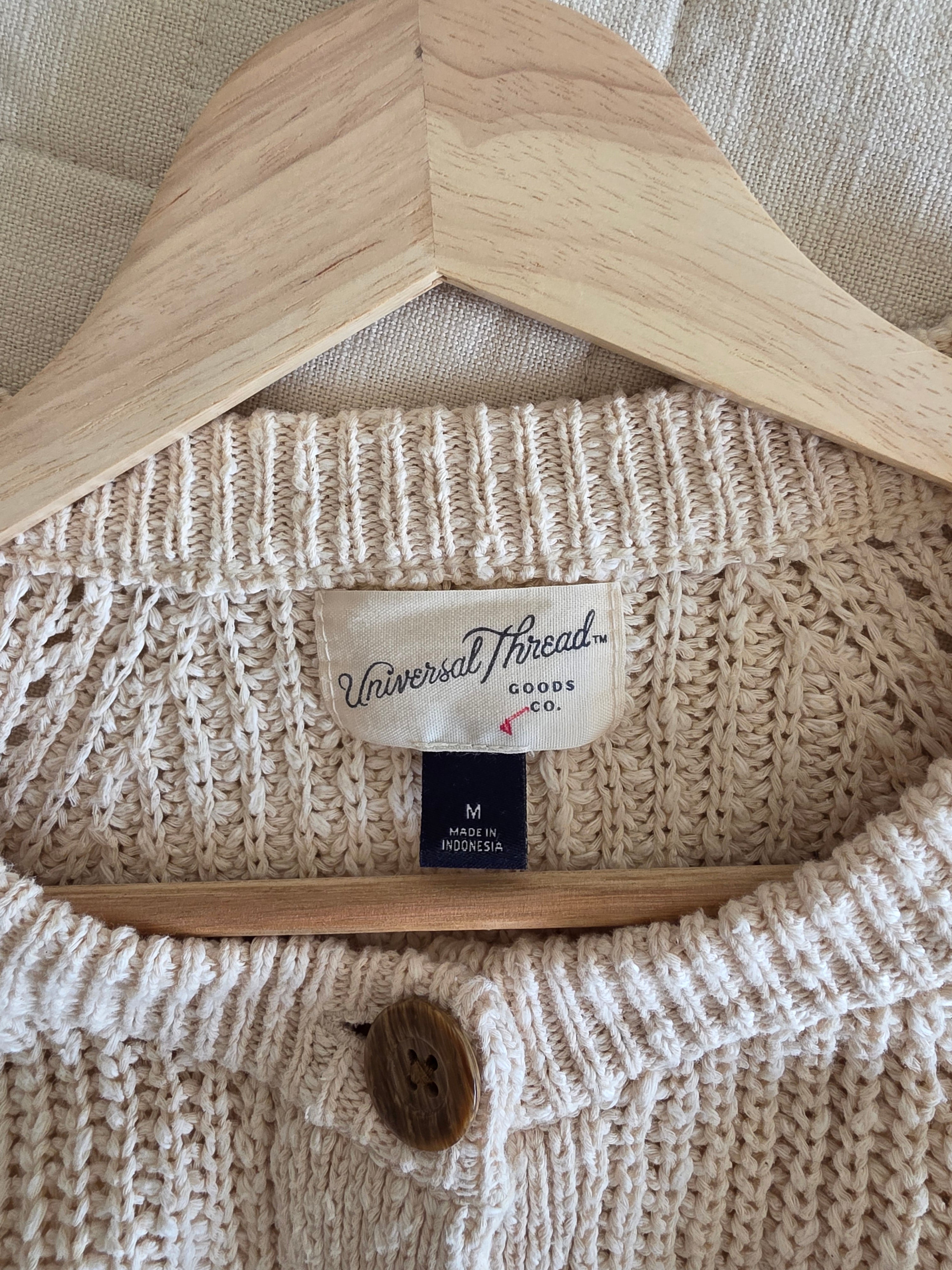 Neutral Cotton Cardigan (M)