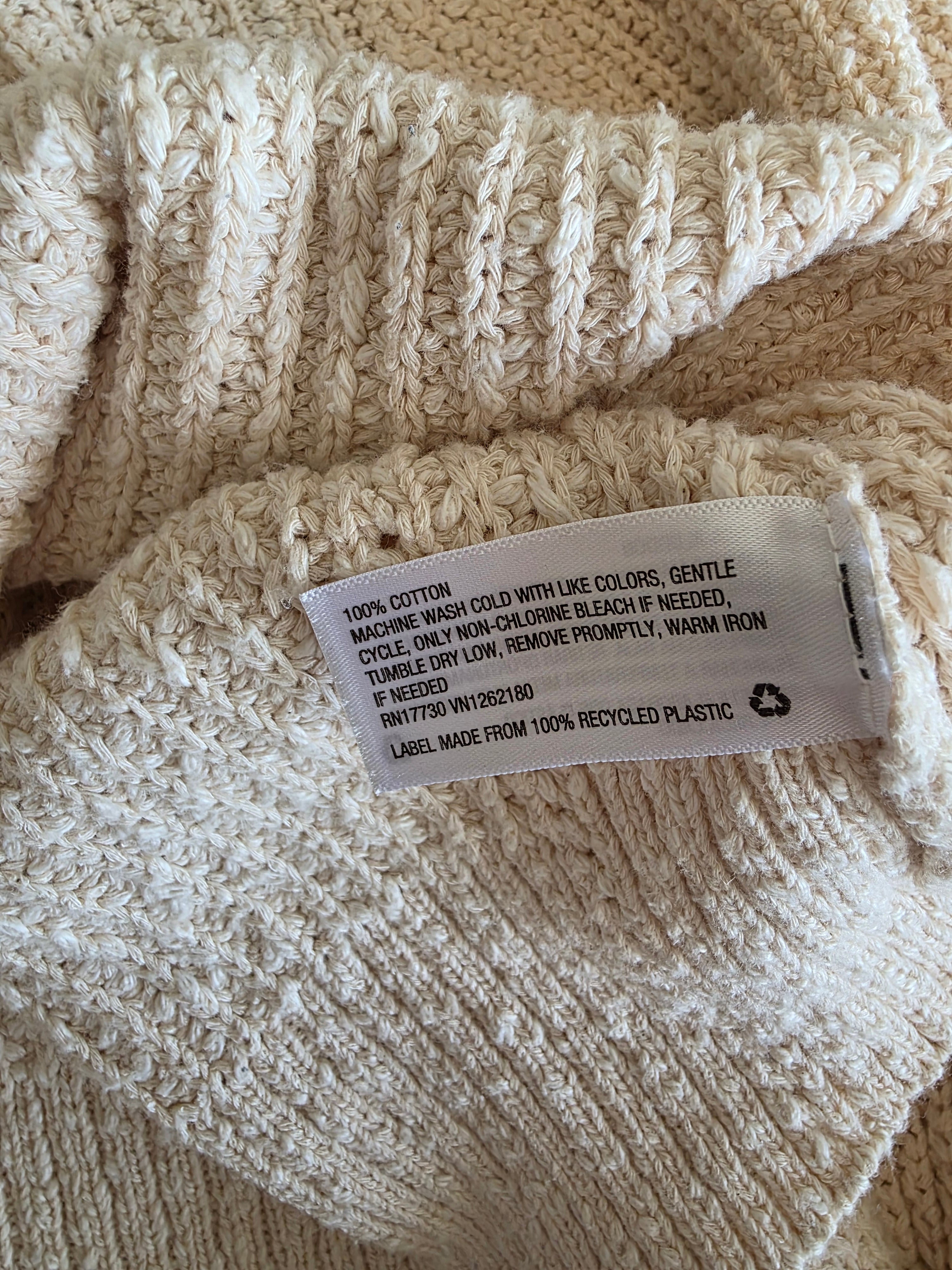 Neutral Cotton Cardigan (M)