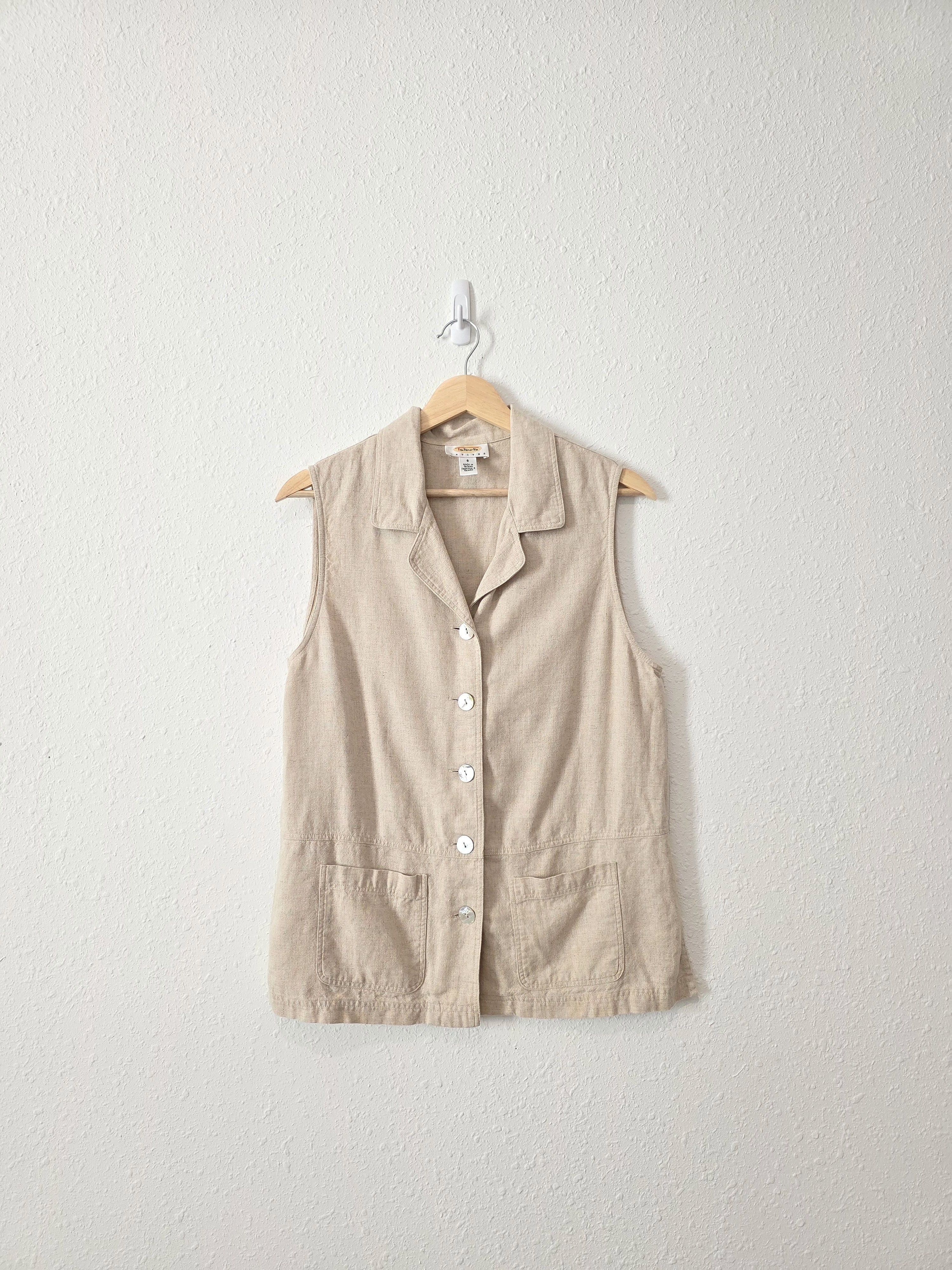 Vintage Linen Button Up Tank (S)