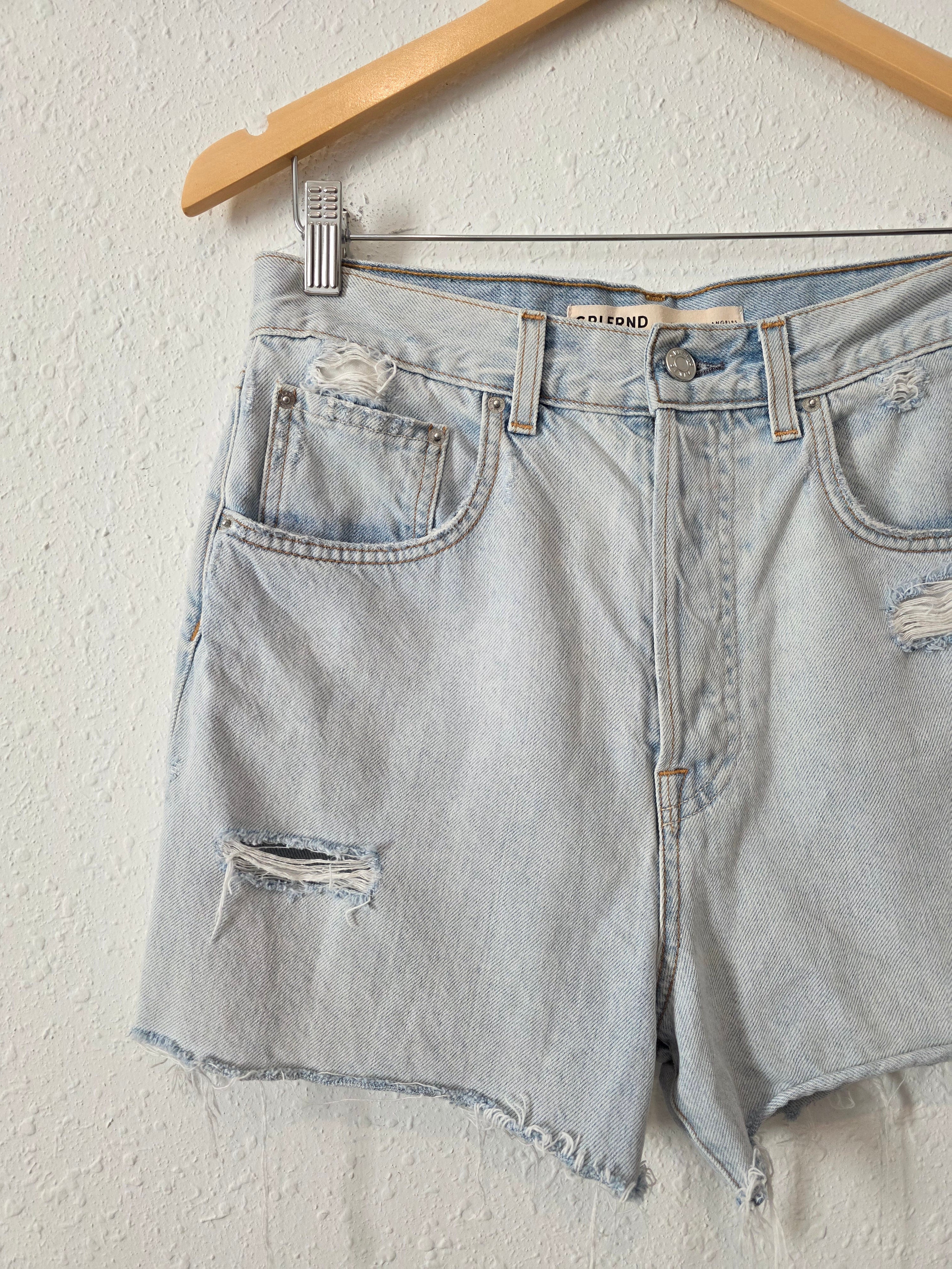 Grlfrnd Light Wash Denim Shorts (28)