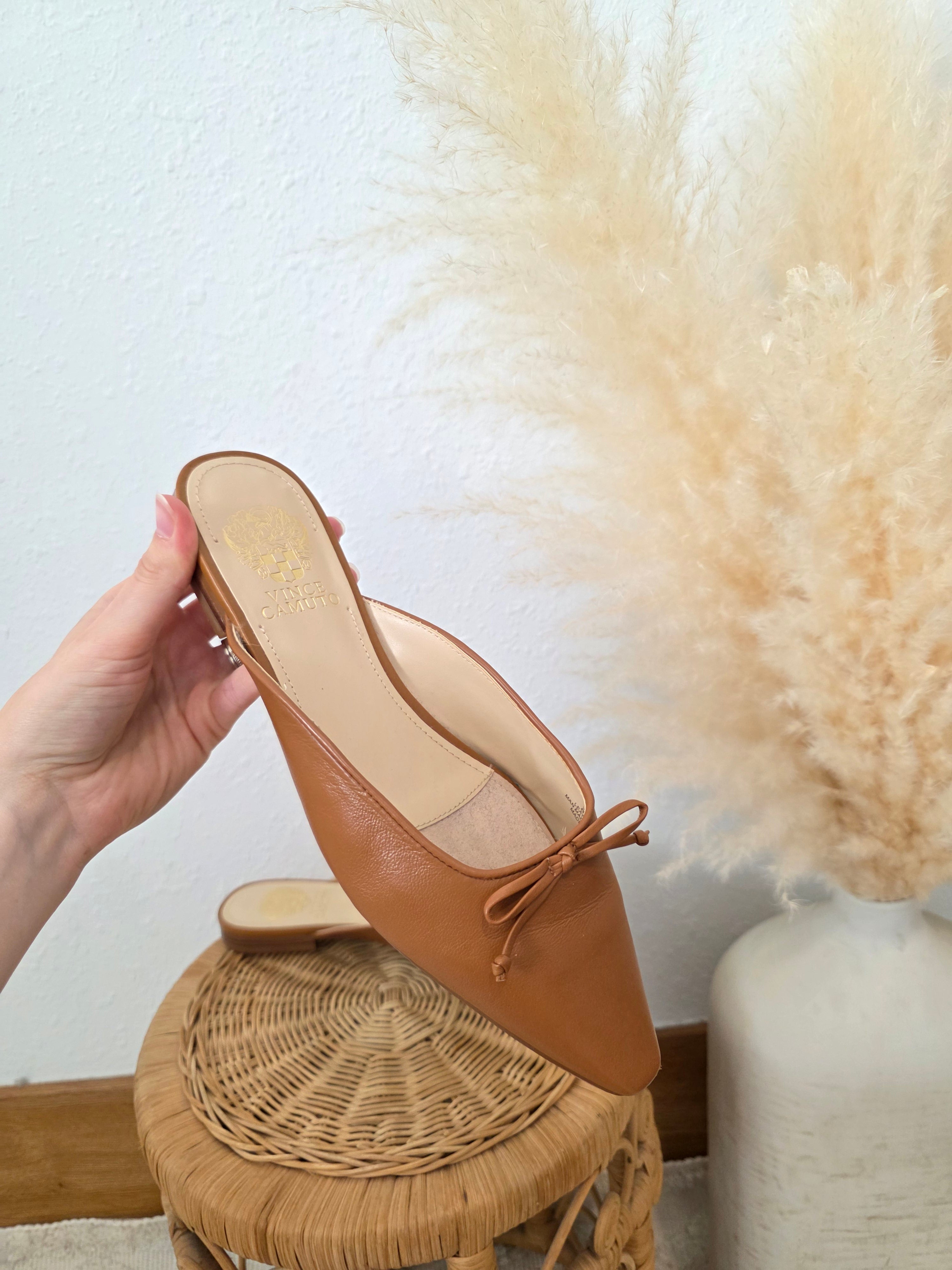 Brown Leather Ballet Mules (8)