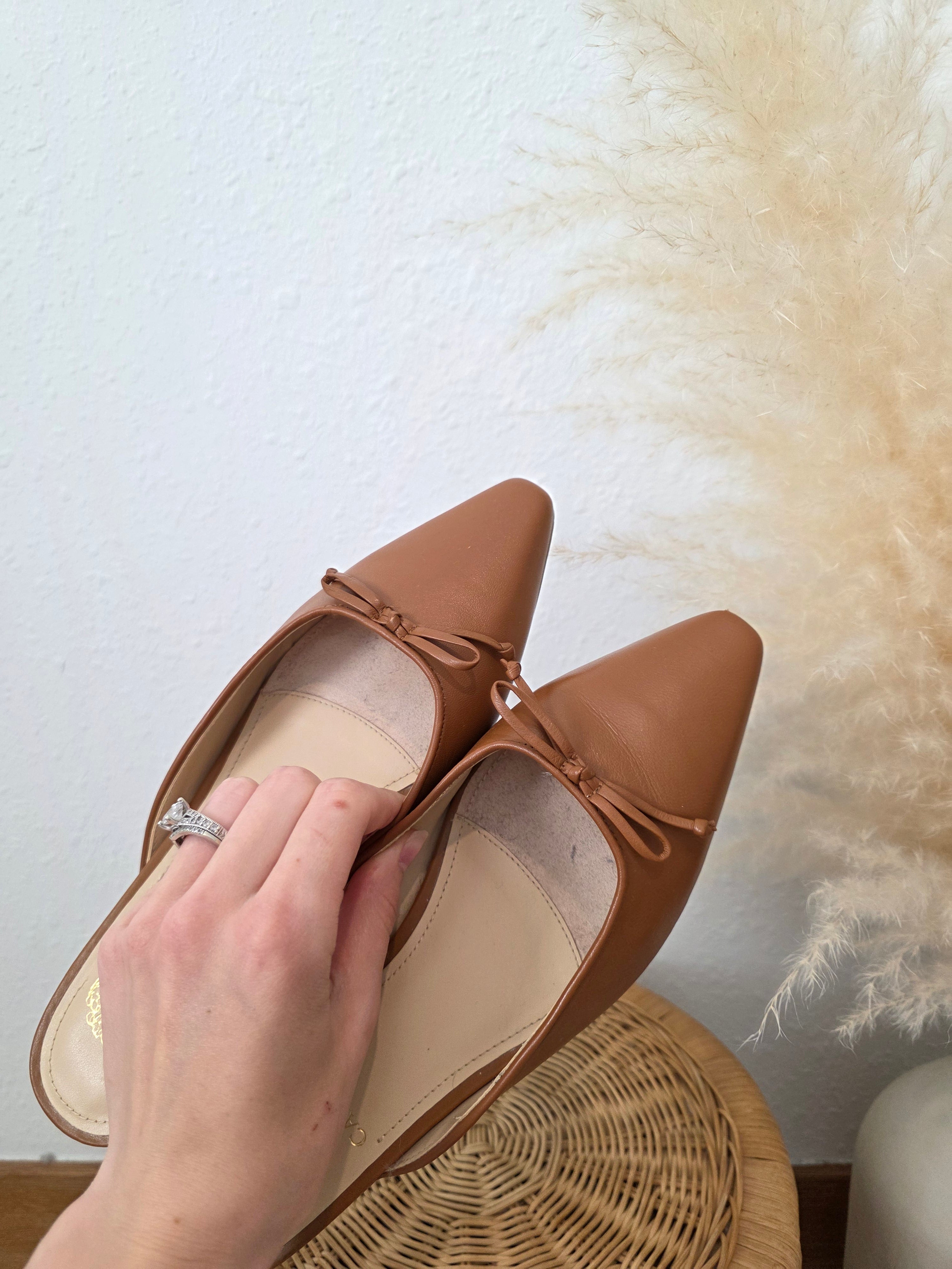 Brown Leather Ballet Mules (8)