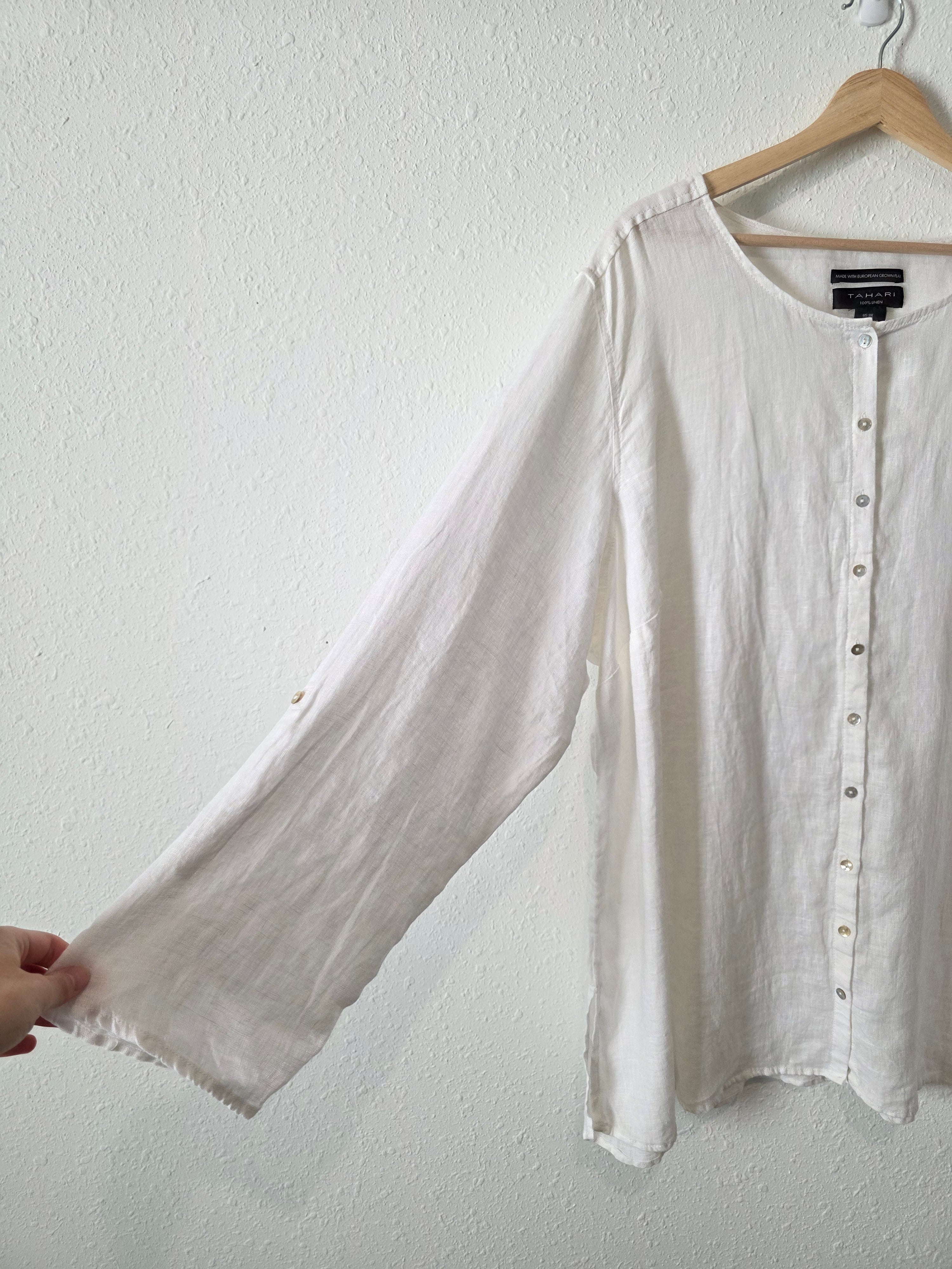 White Linen Button Up (3X)